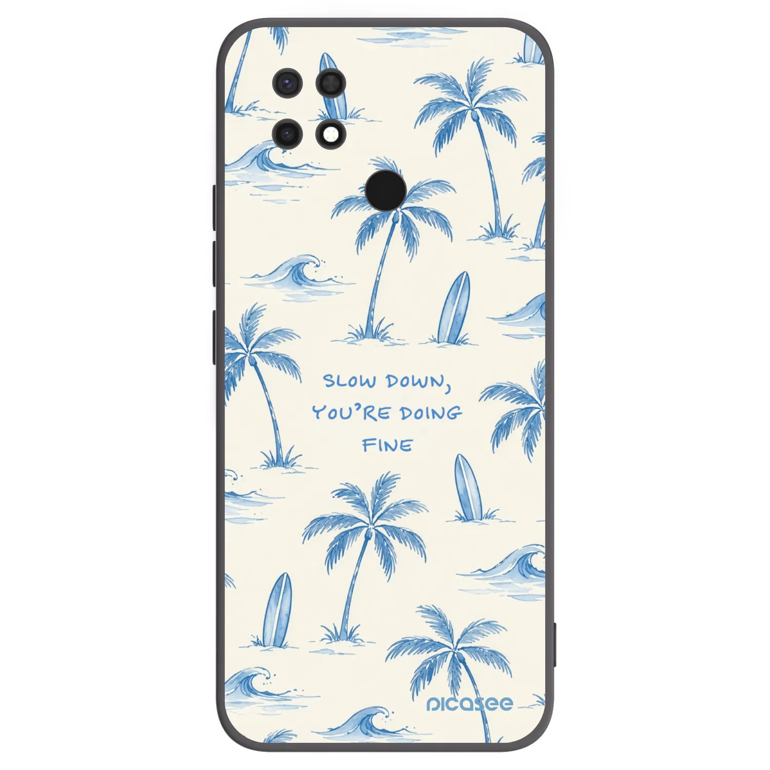 Picasee Μαύρη θήκη σιλικόνης για Xiaomi Redmi 10C - Slow Tide