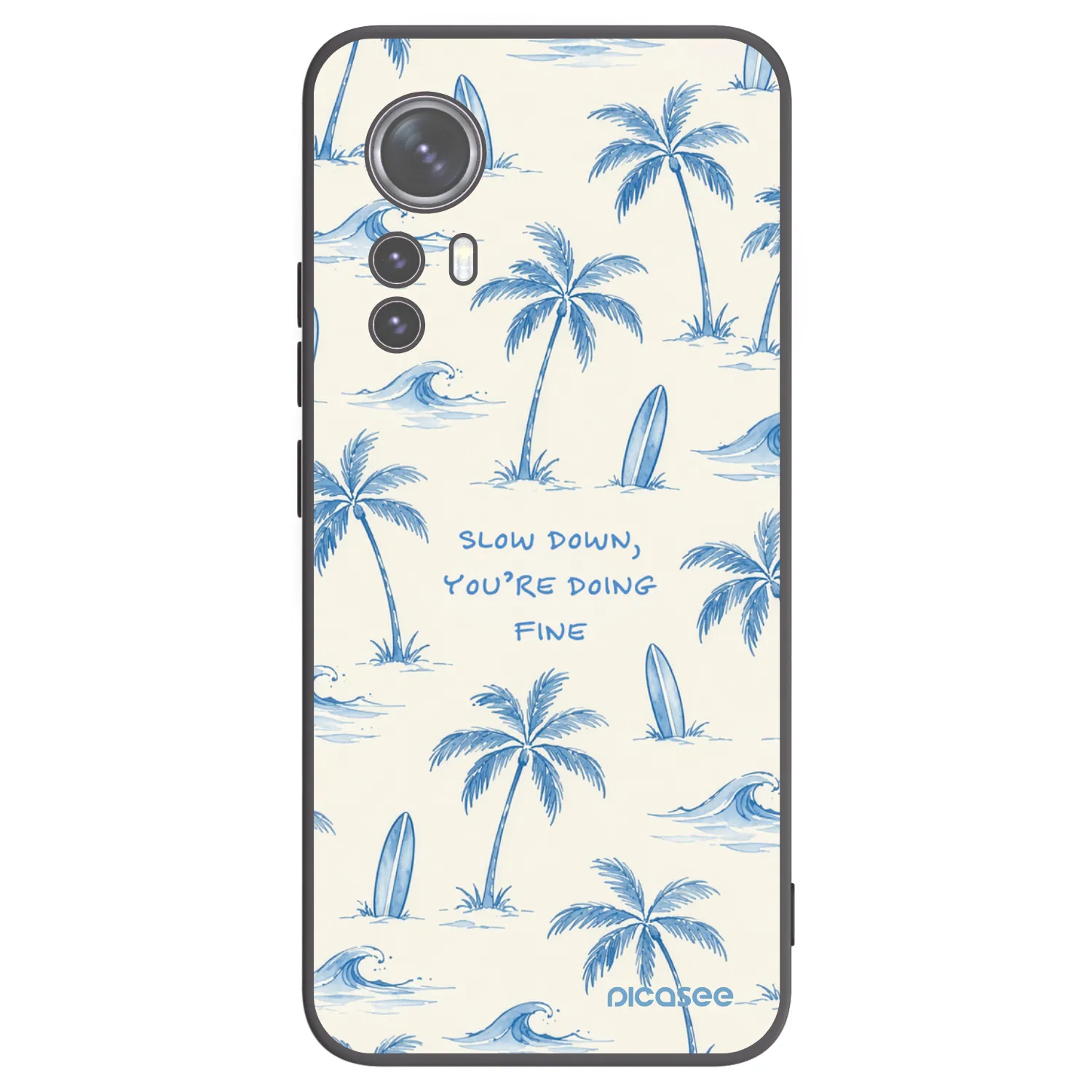 Picasee Μαύρη θήκη σιλικόνης για Xiaomi 12X - Slow Tide