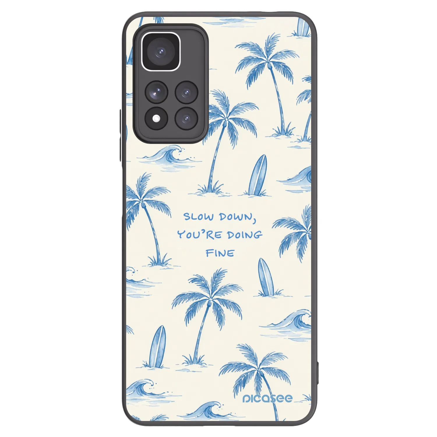 Picasee Μαύρη θήκη σιλικόνης για Xiaomi Redmi Note 11 Pro+ 5G - Slow Tide