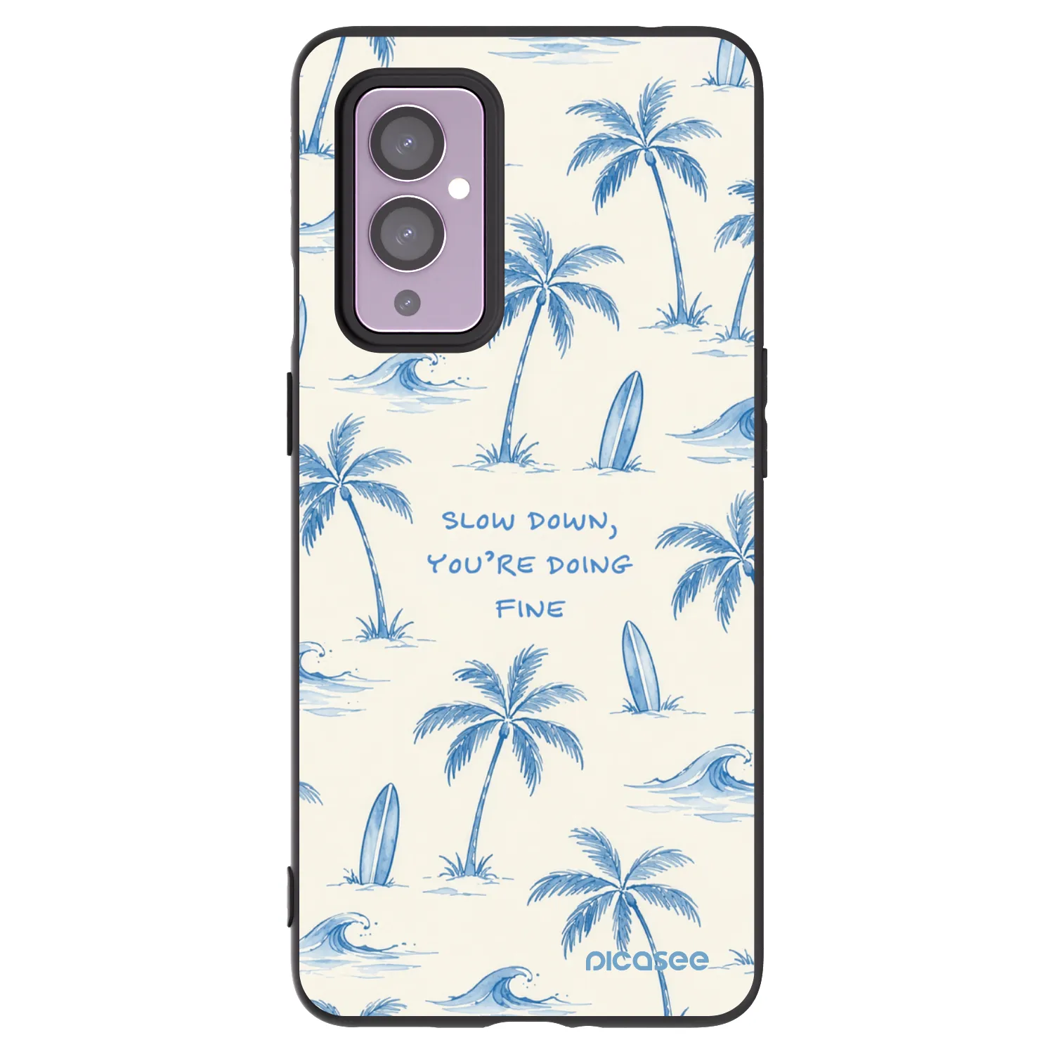 Picasee Μαύρη θήκη σιλικόνης για OnePlus 9 - Slow Tide