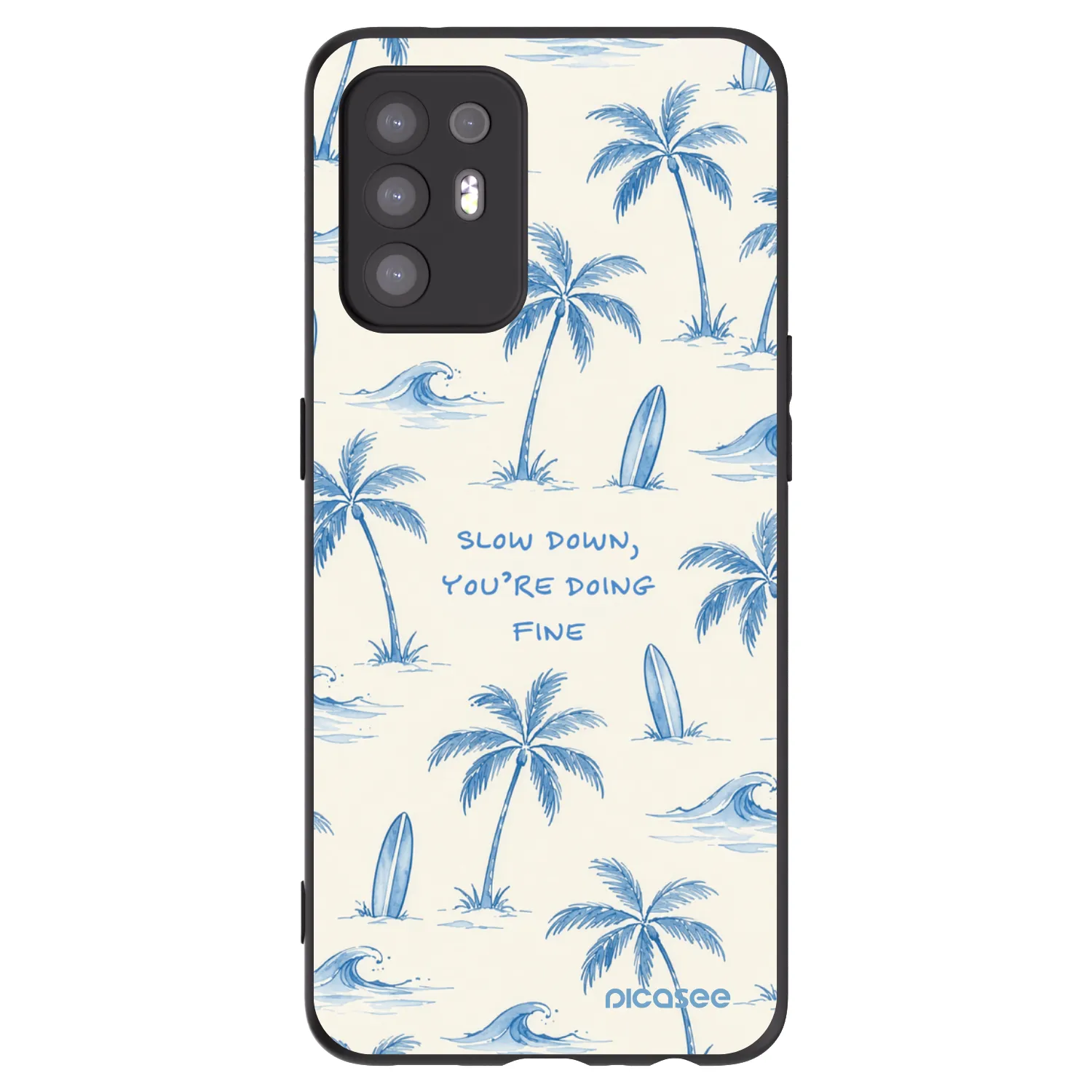 Picasee Μαύρη θήκη σιλικόνης για OPPO A94 5G - Slow Tide
