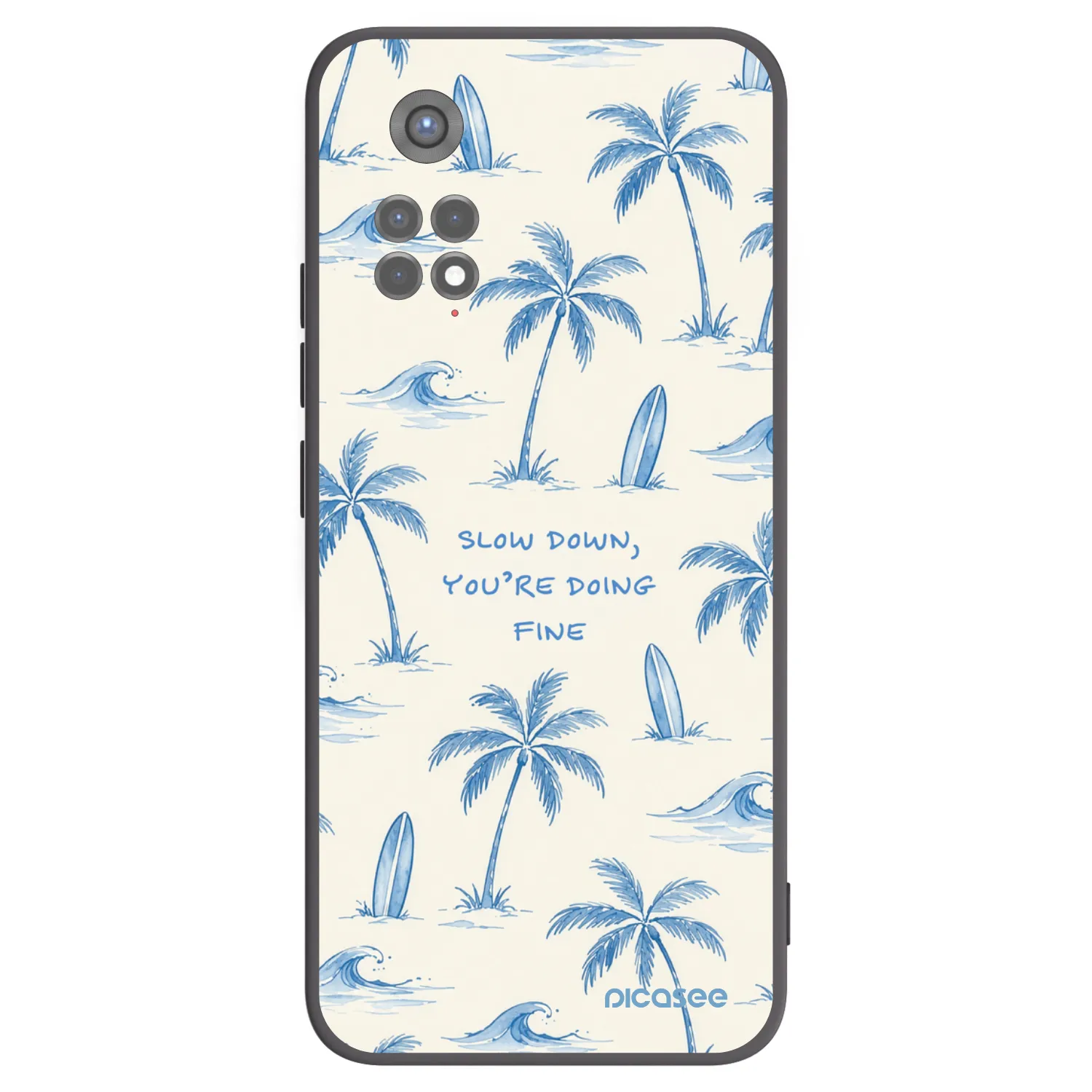 Picasee Μαύρη θήκη σιλικόνης για Xiaomi Redmi Note 11S 5G - Slow Tide
