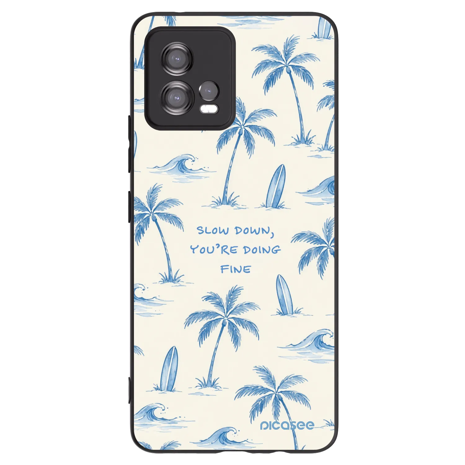 Picasee Μαύρη θήκη σιλικόνης για Motorola Moto G72 - Slow Tide