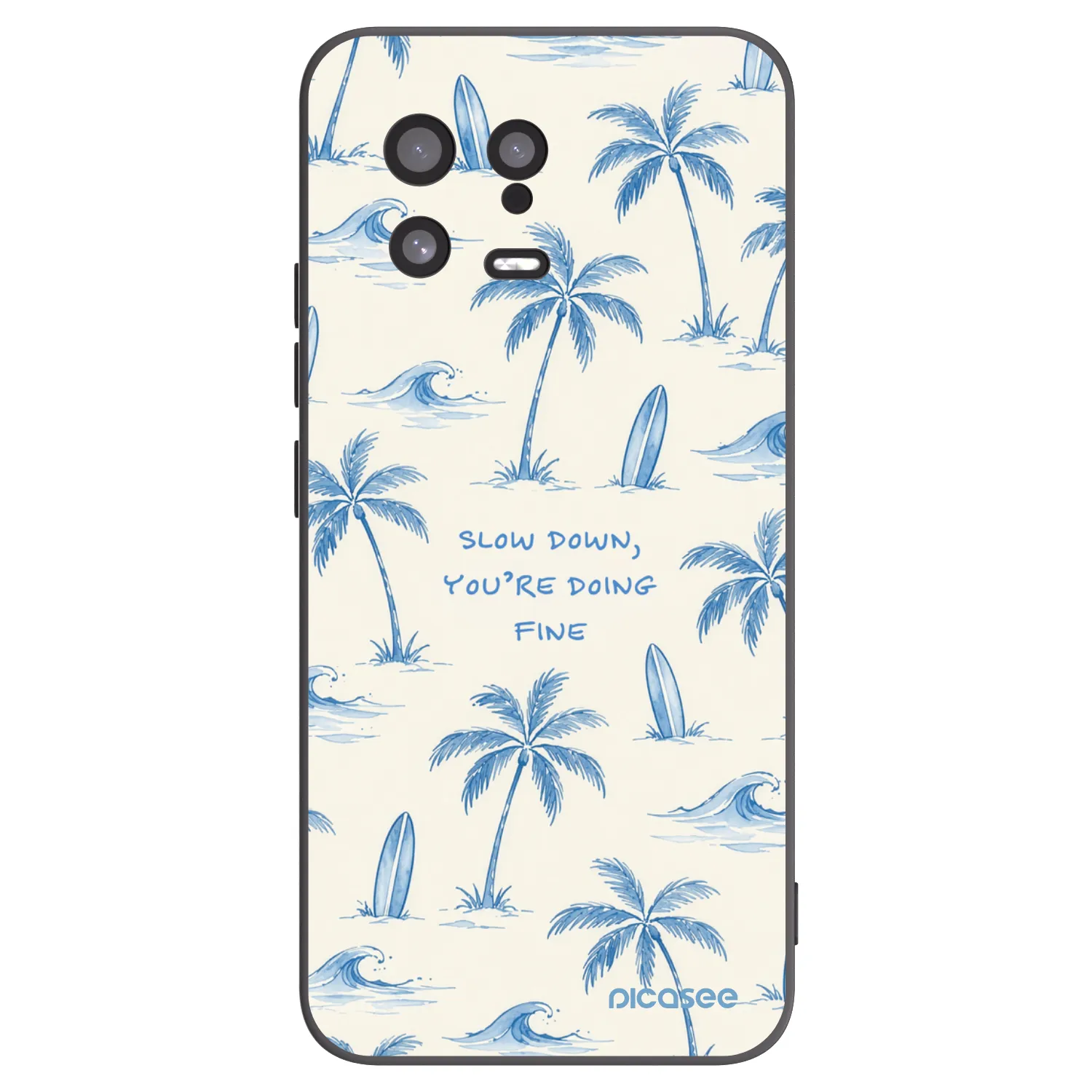 Picasee Μαύρη θήκη σιλικόνης για Xiaomi 13 - Slow Tide