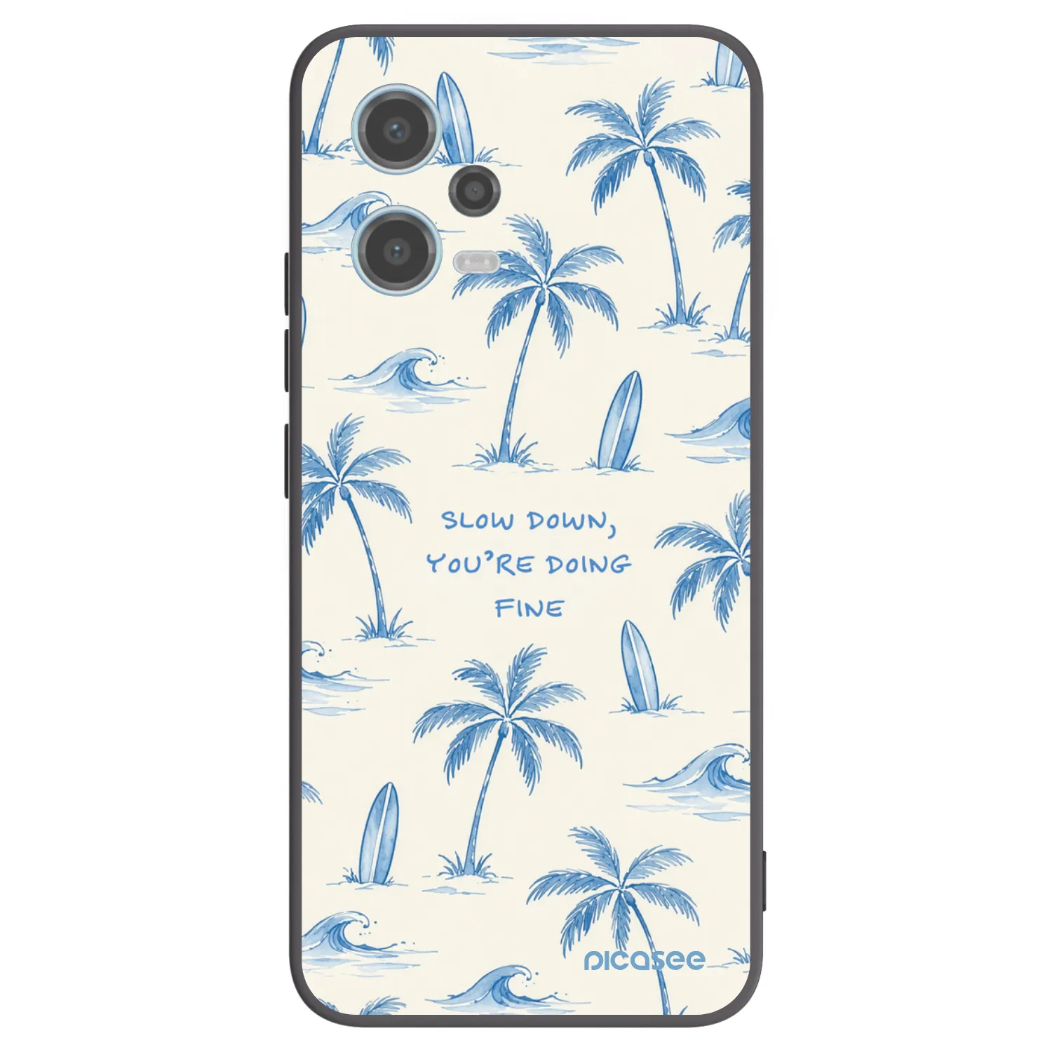 Picasee Μαύρη θήκη σιλικόνης για Xiaomi Redmi Note 12 5G - Slow Tide