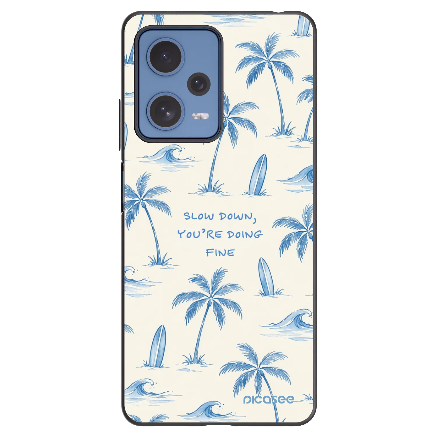 Picasee Μαύρη θήκη σιλικόνης για Xiaomi Redmi Note 12 Pro 5G - Slow Tide