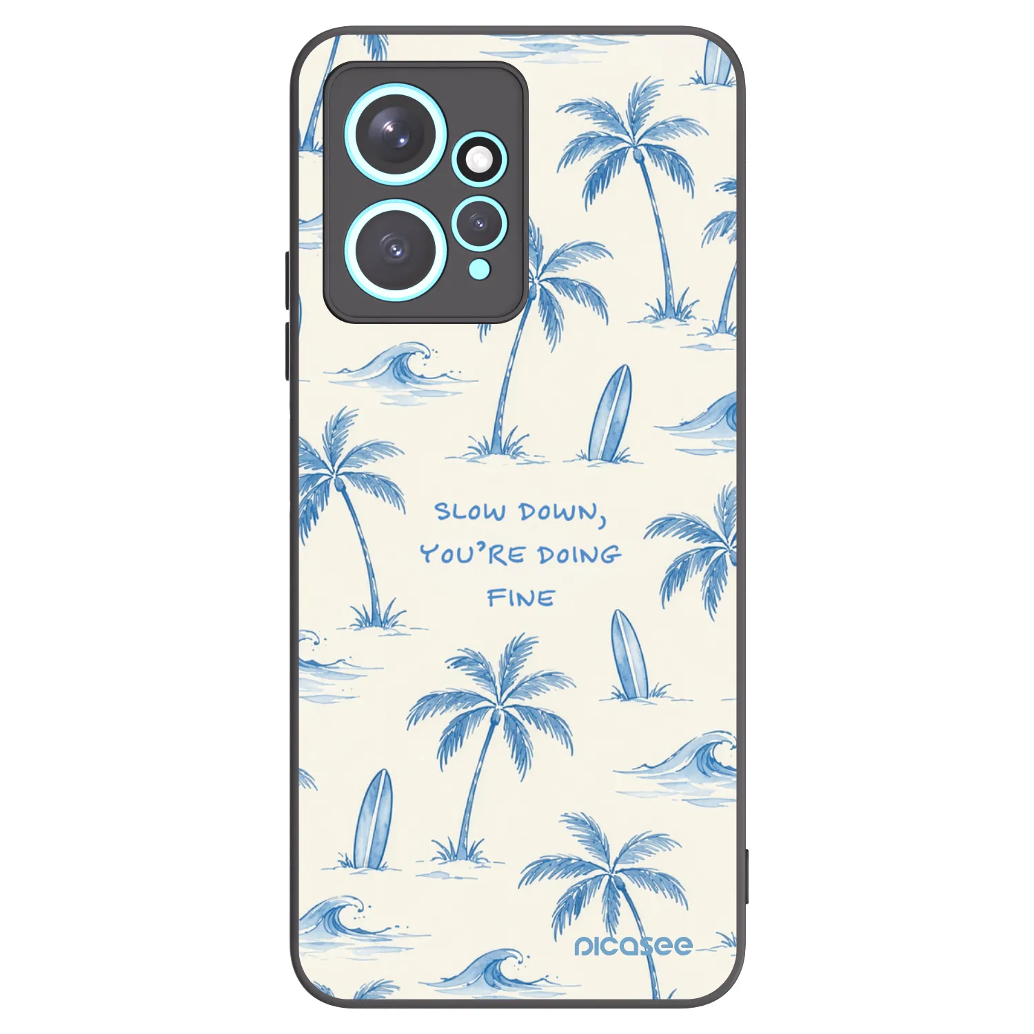 Picasee Μαύρη θήκη σιλικόνης για Xiaomi Redmi Note 12 4G - Slow Tide