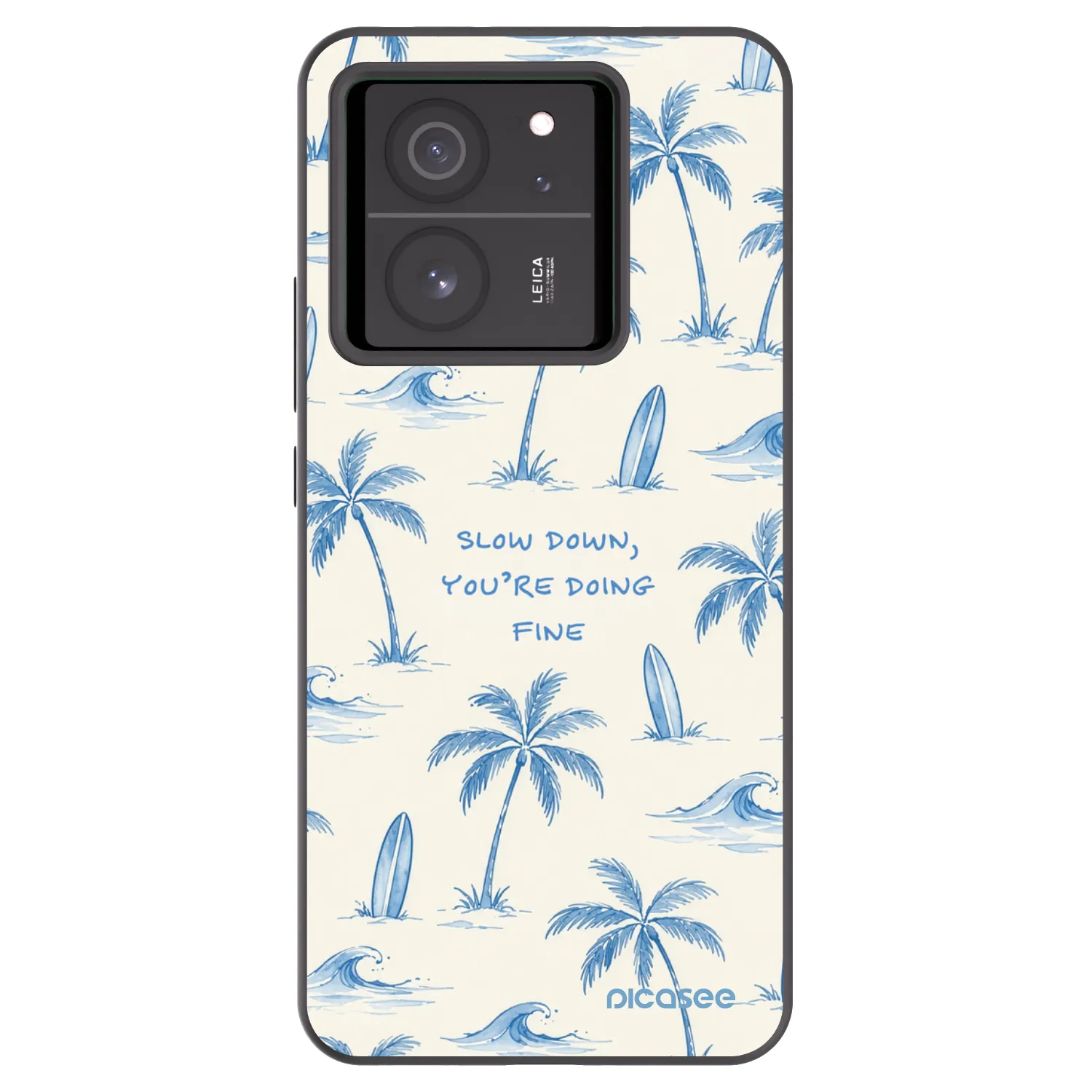 Picasee Μαύρη θήκη σιλικόνης για Xiaomi 13T Pro - Slow Tide