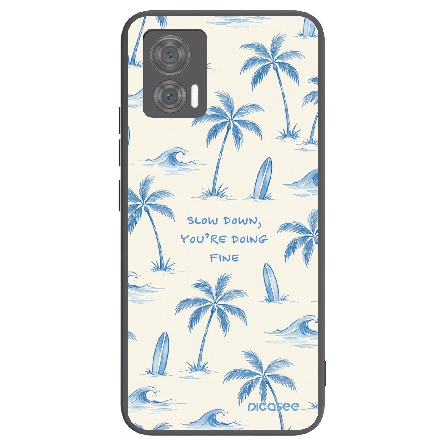 Picasee Μαύρη θήκη σιλικόνης για Motorola Edge 30 Neo - Slow Tide