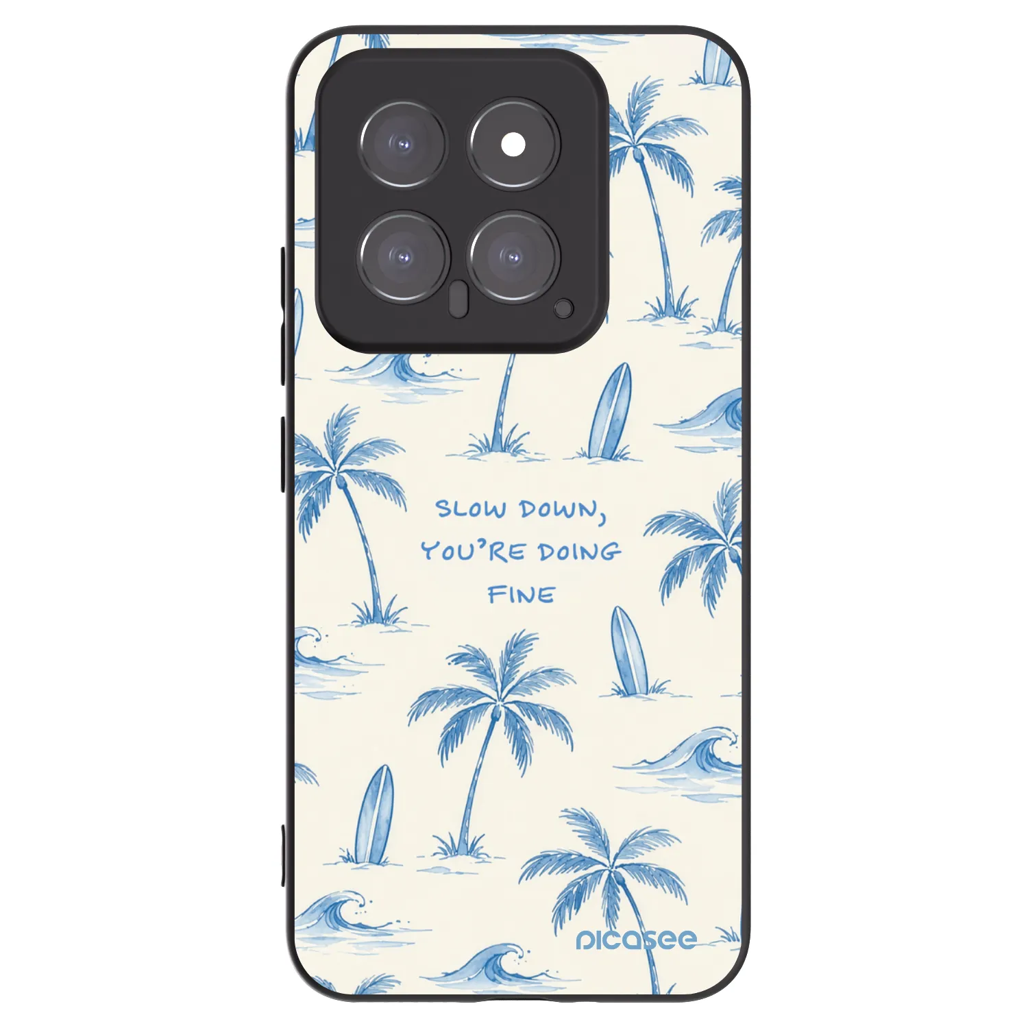 Picasee Μαύρη θήκη σιλικόνης για Xiaomi 14 - Slow Tide