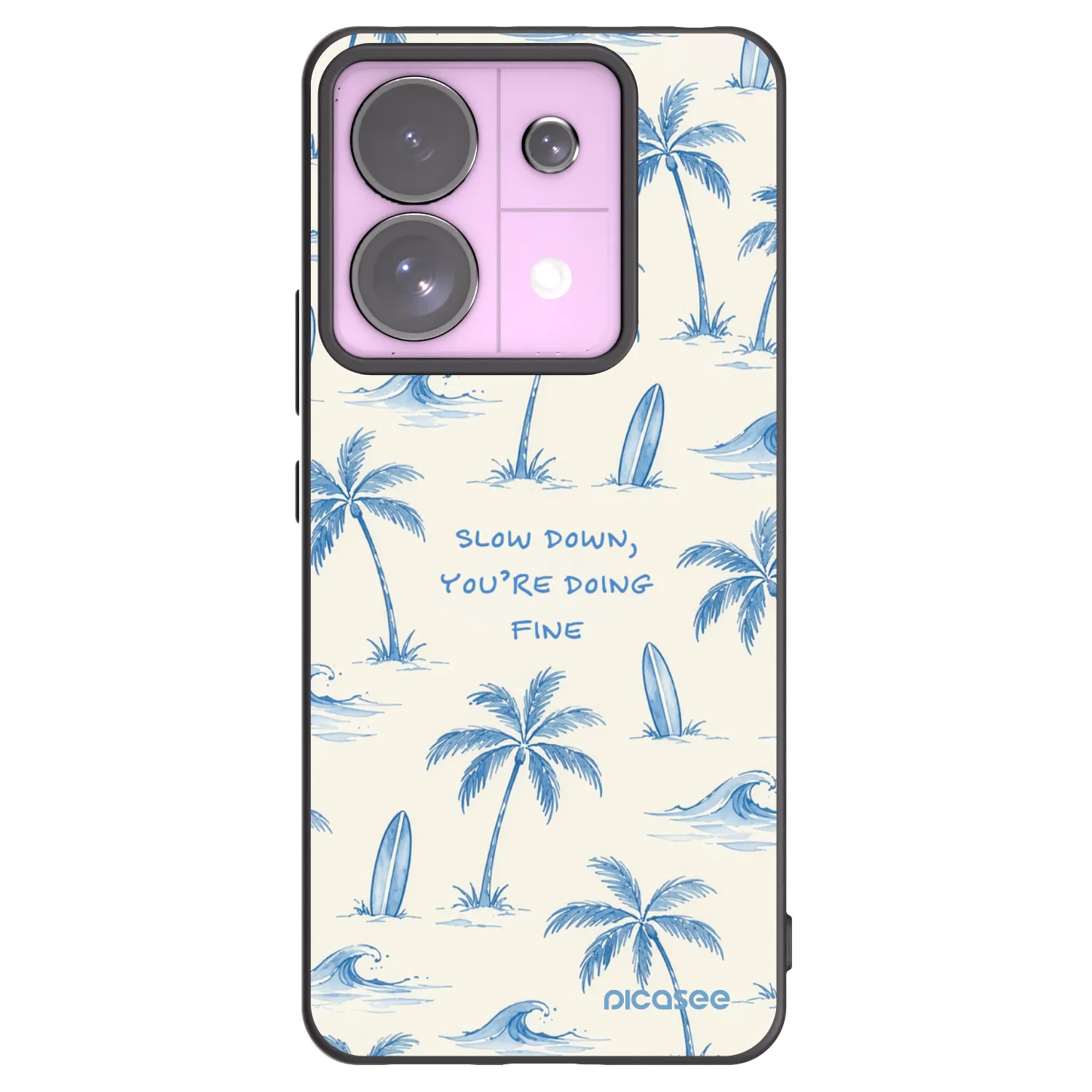 Picasee Μαύρη θήκη σιλικόνης για Xiaomi Redmi Note 13 Pro 5G - Slow Tide