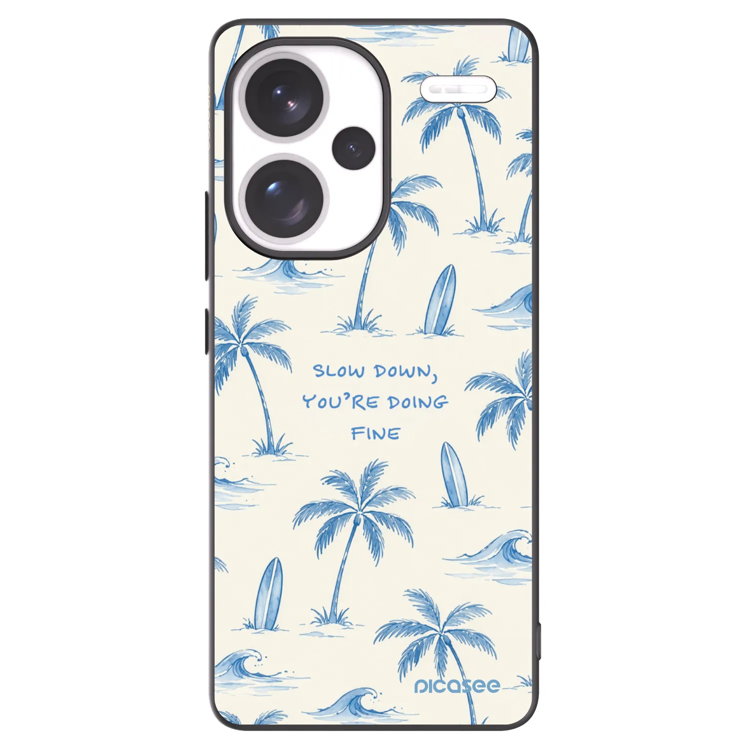 Picasee Μαύρη θήκη σιλικόνης για Xiaomi Redmi Note 13 Pro+ 5G - Slow Tide