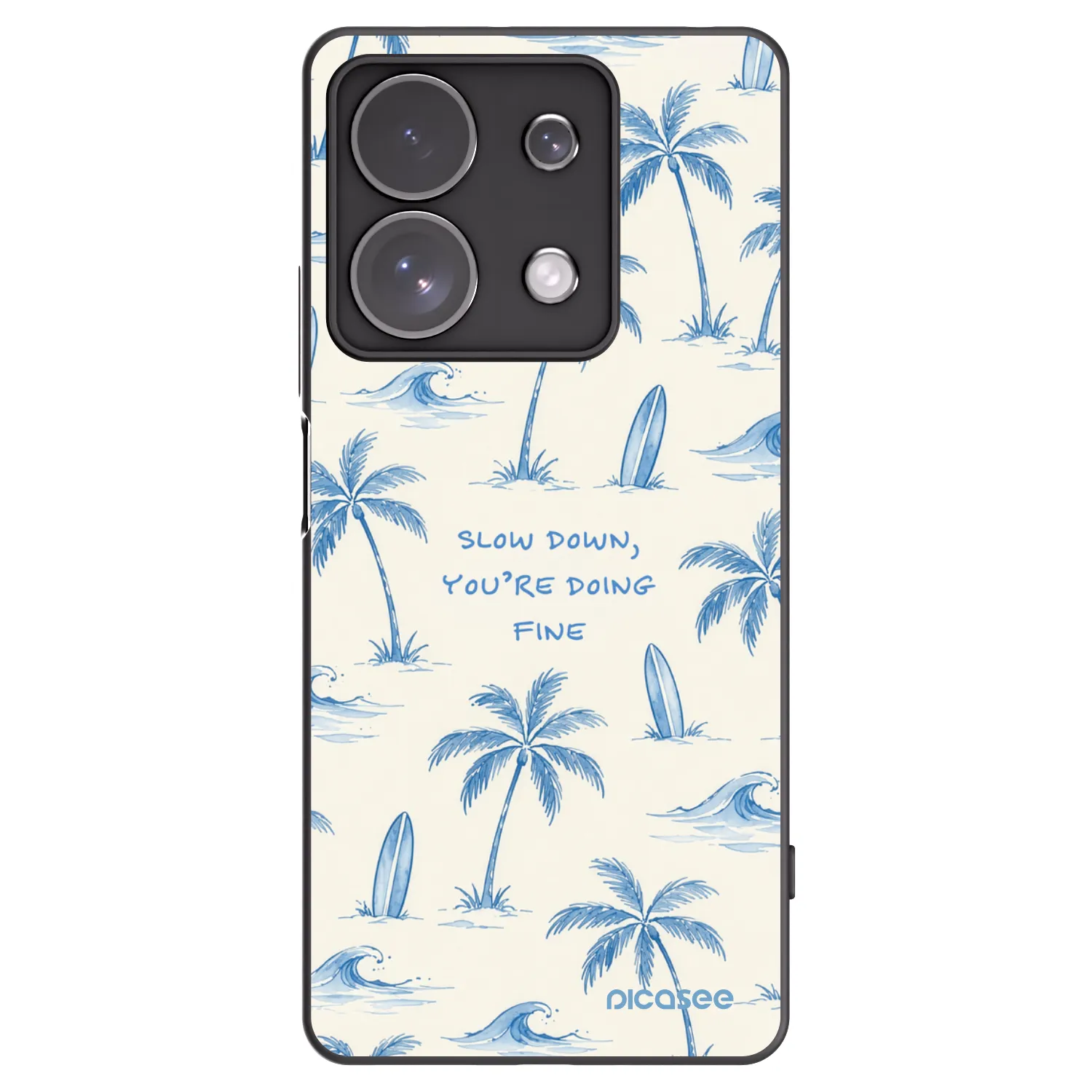 Picasee Μαύρη θήκη σιλικόνης για Xiaomi Redmi Note 13 Pro 4G - Slow Tide