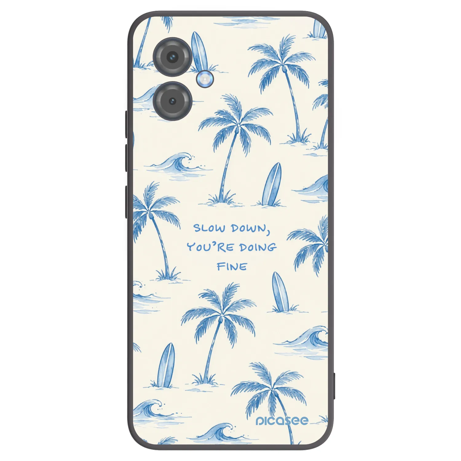 Picasee Μαύρη θήκη σιλικόνης για Motorola Moto G14 - Slow Tide