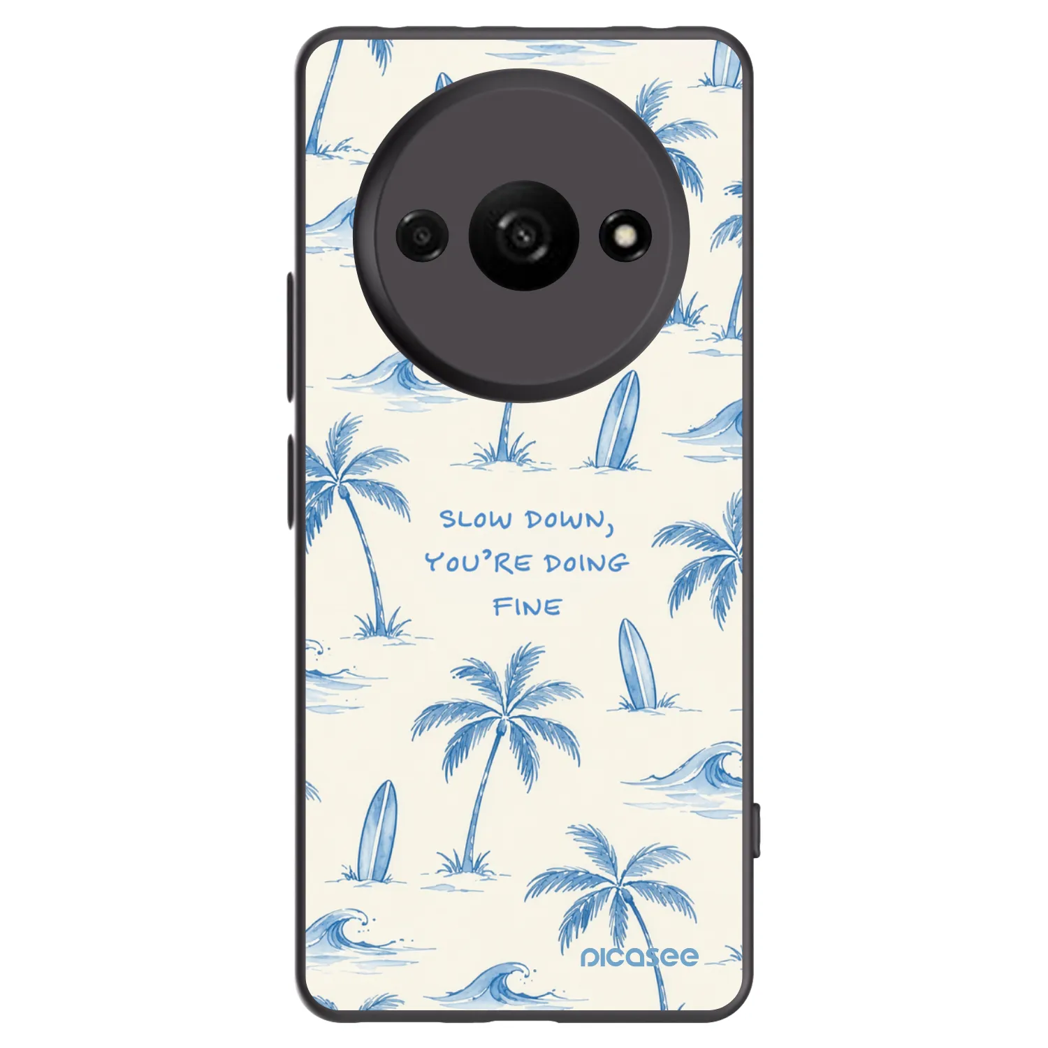 Picasee Μαύρη θήκη σιλικόνης για Xiaomi Redmi A3 - Slow Tide