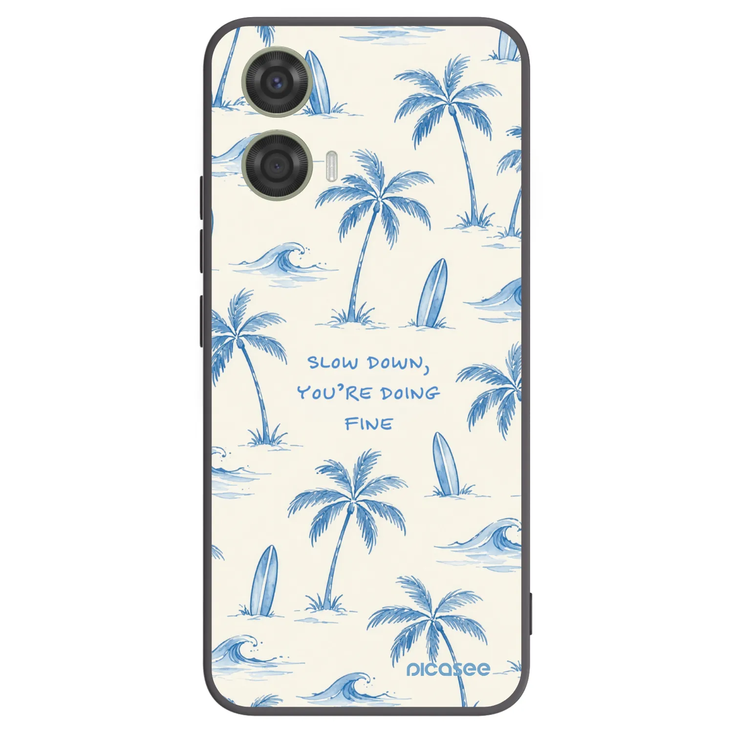 Picasee Μαύρη θήκη σιλικόνης για Motorola Moto G24 - Slow Tide