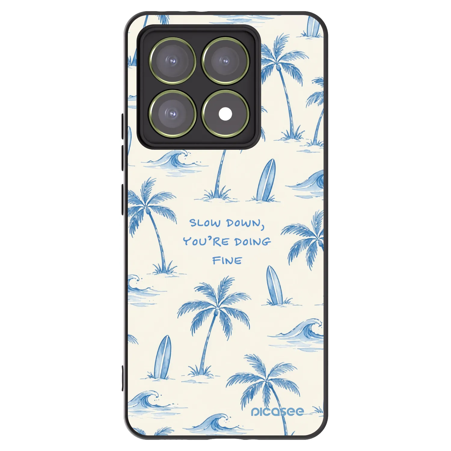 Picasee Μαύρη θήκη σιλικόνης για Xiaomi 14T - Slow Tide