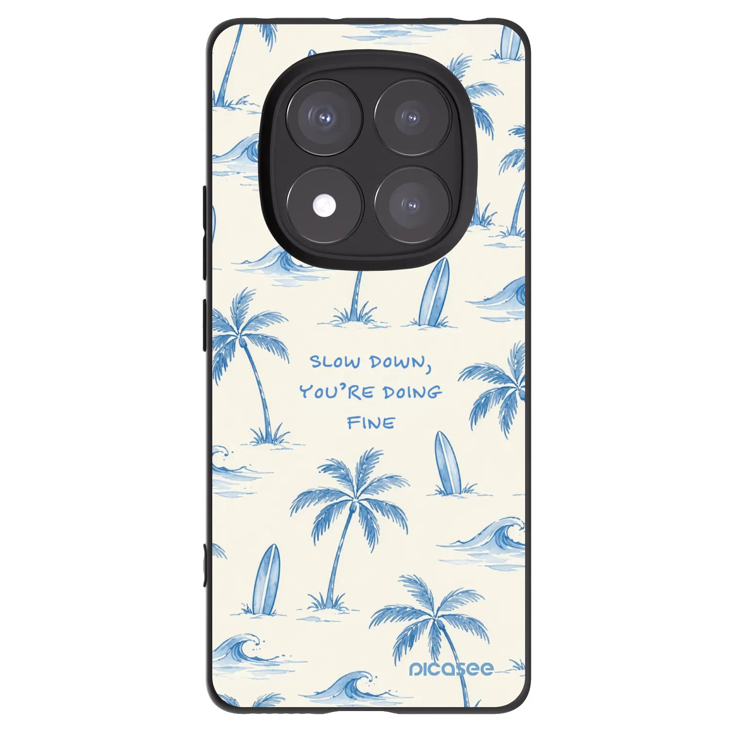 Picasee Μαύρη θήκη σιλικόνης για Xiaomi Redmi Note 14 Pro 5G - Slow Tide