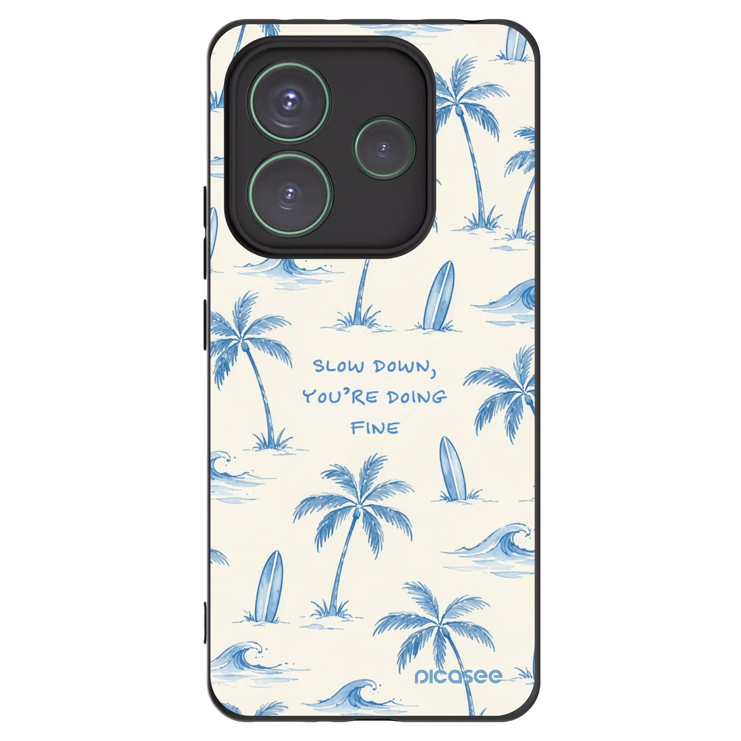 Picasee Μαύρη θήκη σιλικόνης για Xiaomi Redmi Note 14 5G - Slow Tide