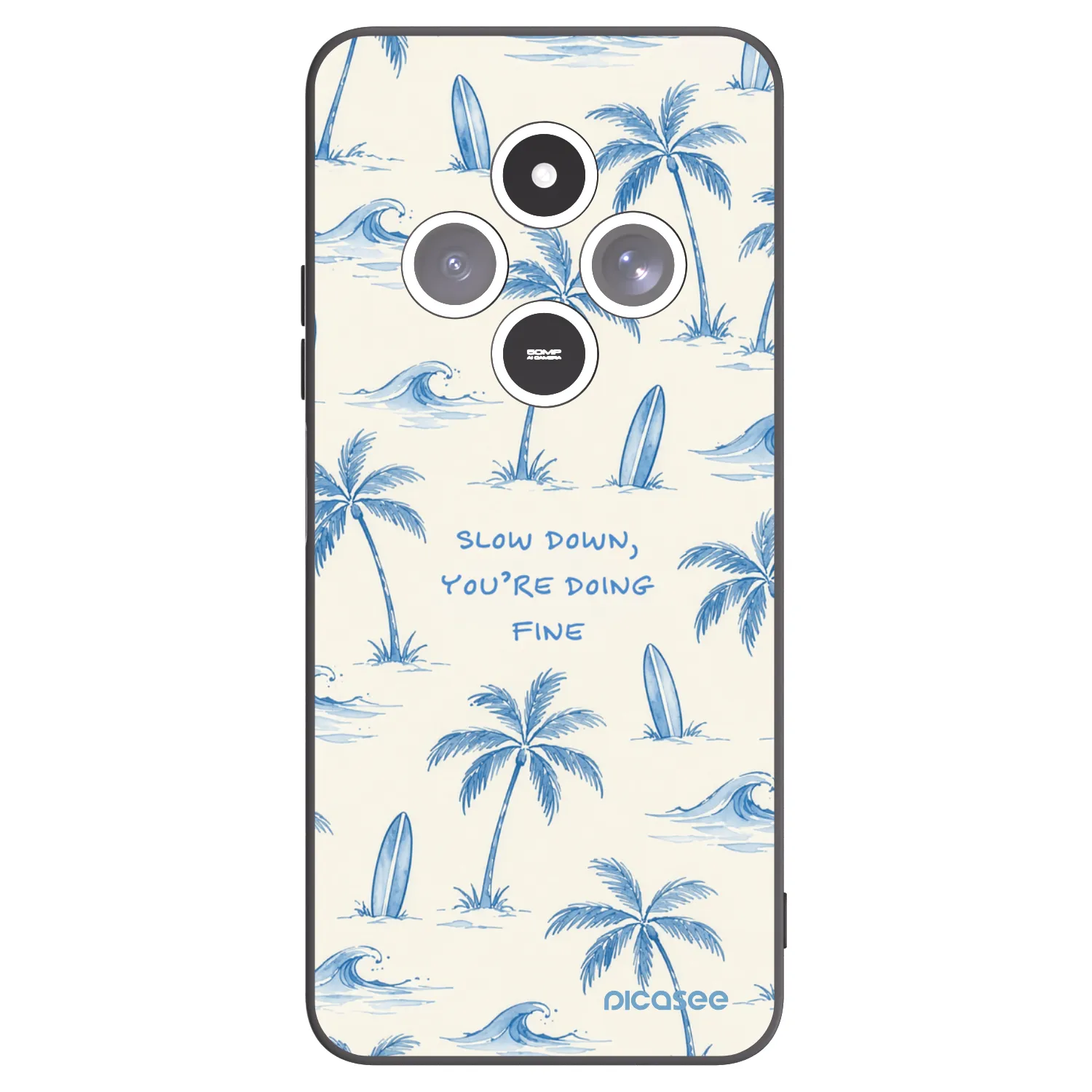 Picasee Μαύρη θήκη σιλικόνης για Xiaomi Redmi 14C - Slow Tide