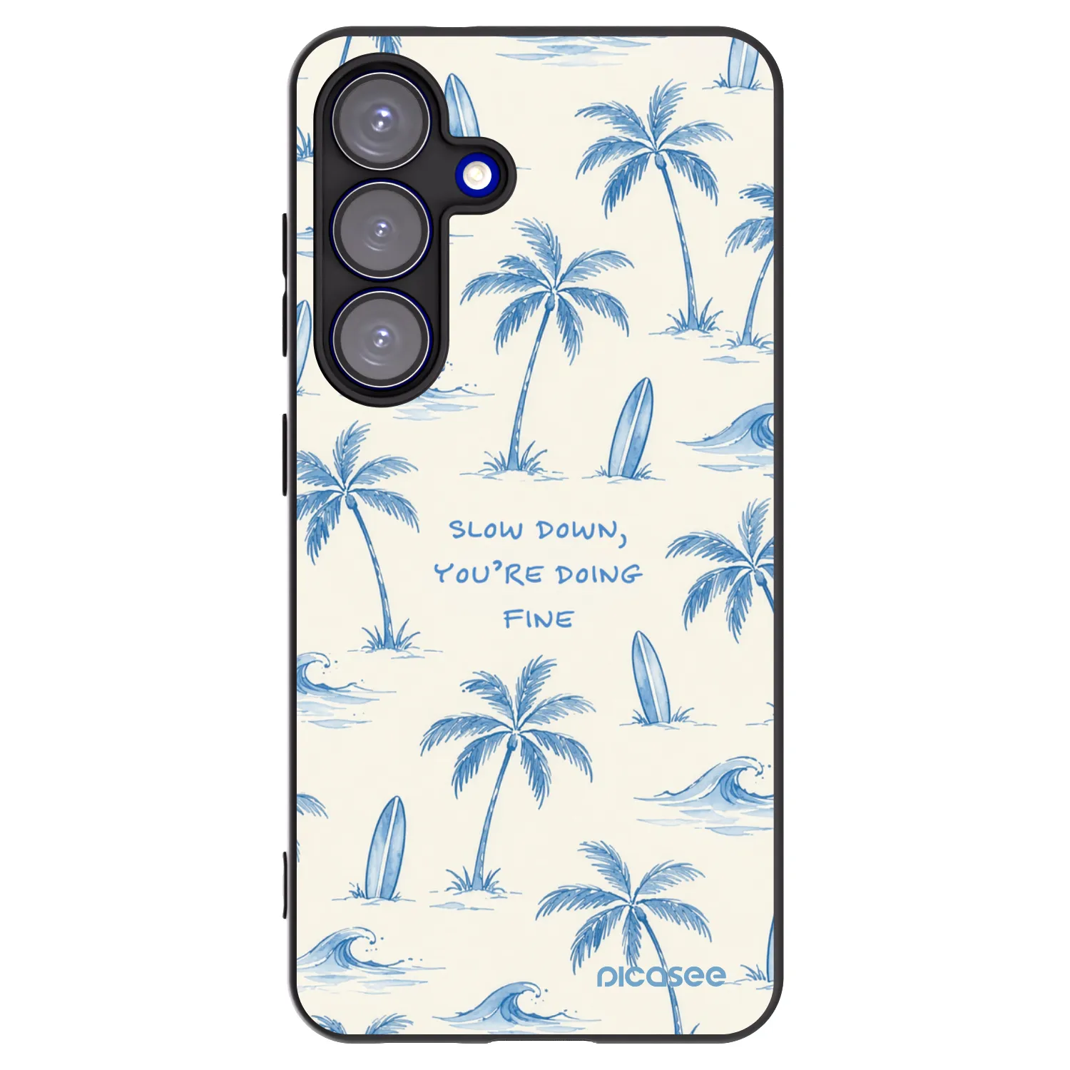Picasee Μαύρη θήκη σιλικόνης για Samsung Galaxy S25 5G - Slow Tide