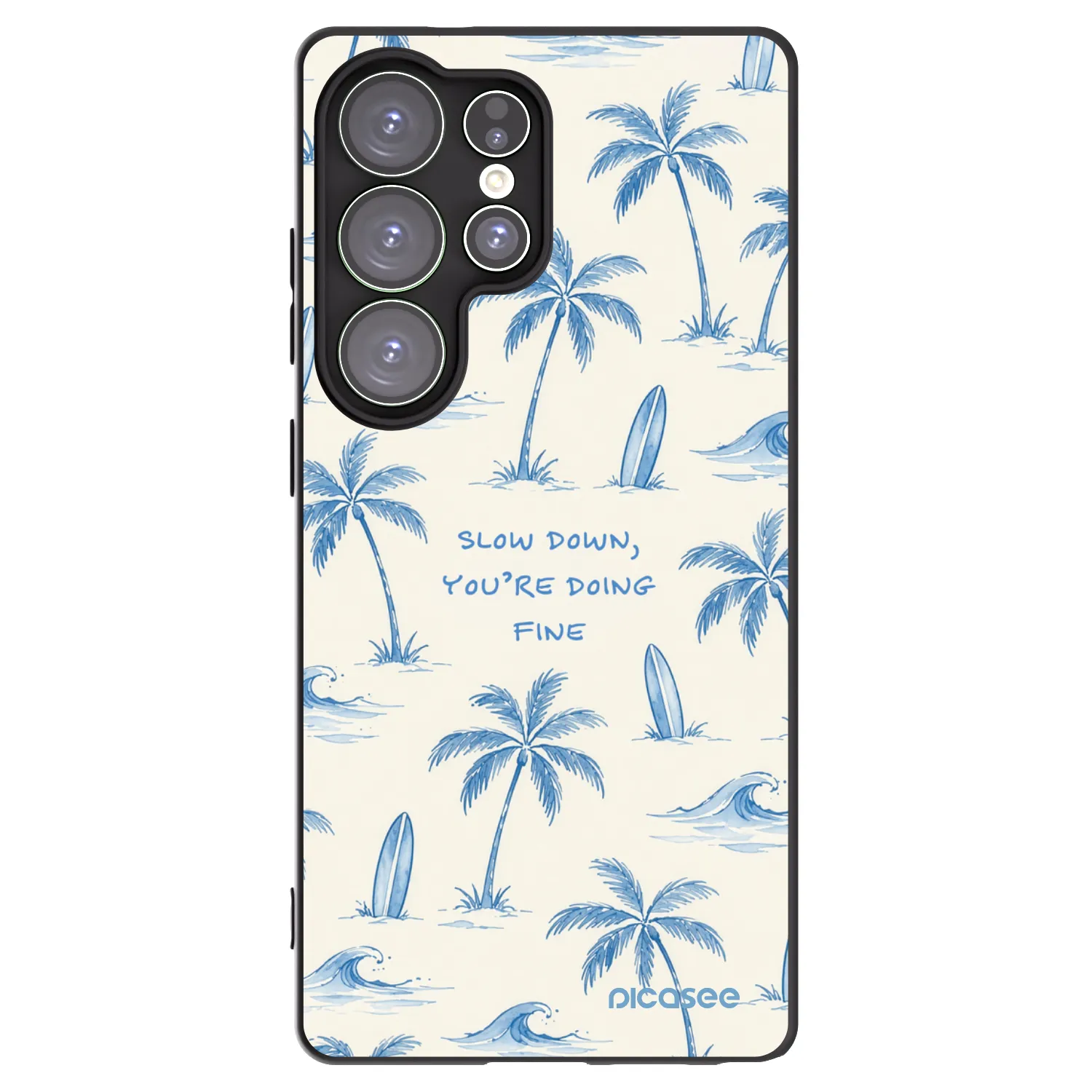 Picasee Μαύρη θήκη σιλικόνης για Samsung Galaxy S25 Ultra 5G - Slow Tide