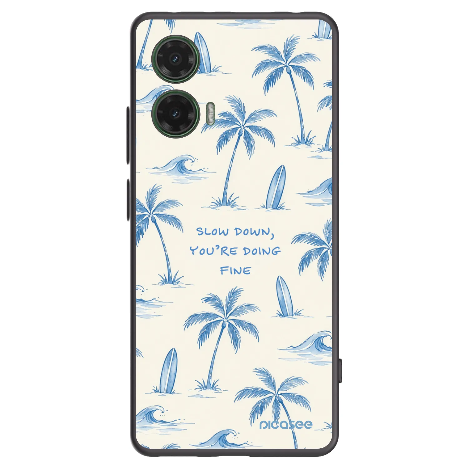 Picasee Μαύρη θήκη σιλικόνης για Motorola Moto G35 5G - Slow Tide