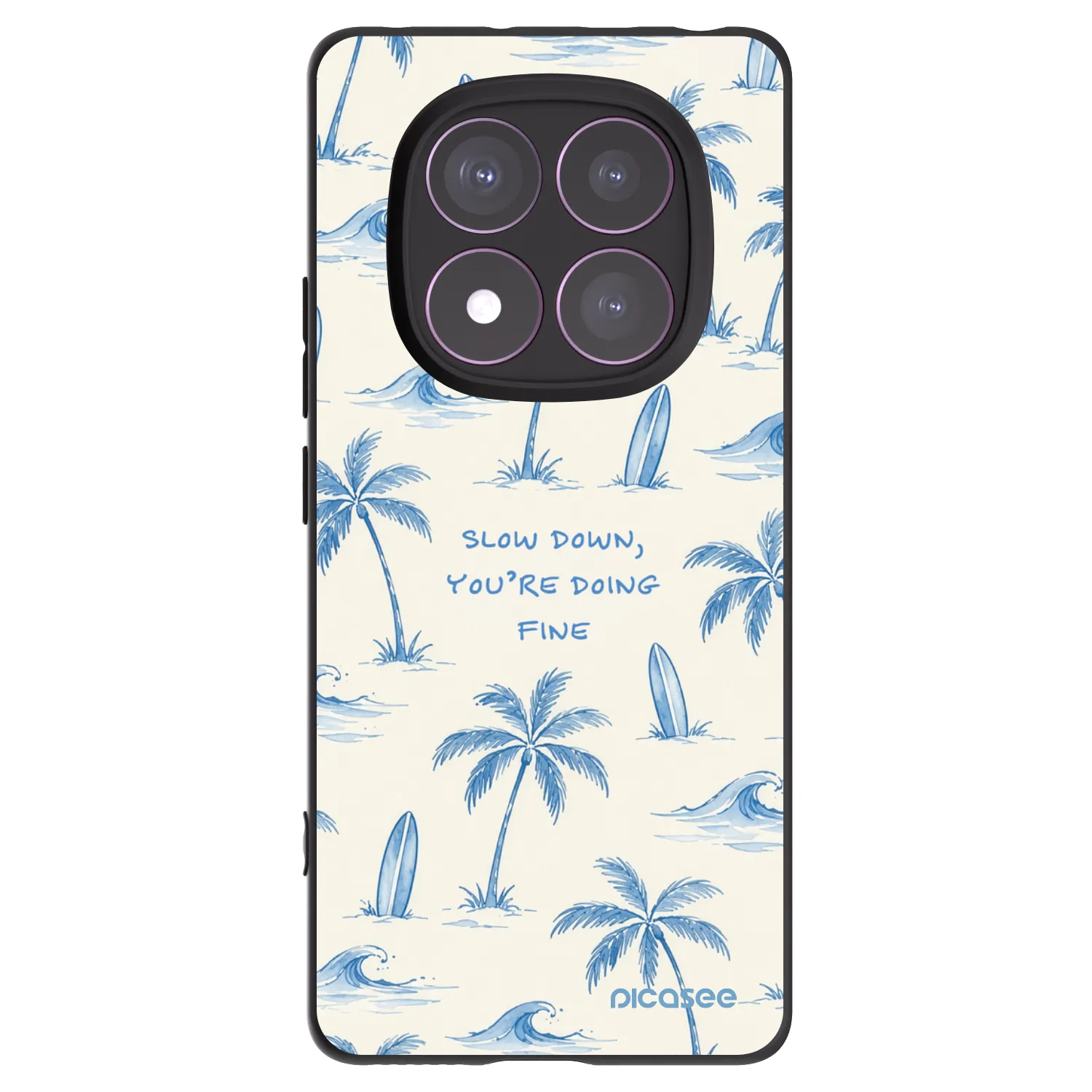 Picasee Μαύρη θήκη σιλικόνης για Xiaomi Redmi Note 14 Pro 4G - Slow Tide
