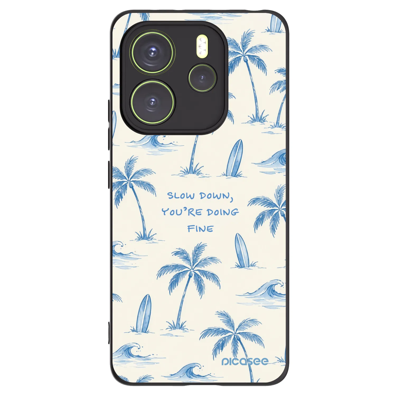 Picasee Μαύρη θήκη σιλικόνης για Xiaomi Redmi Note 14 4G - Slow Tide