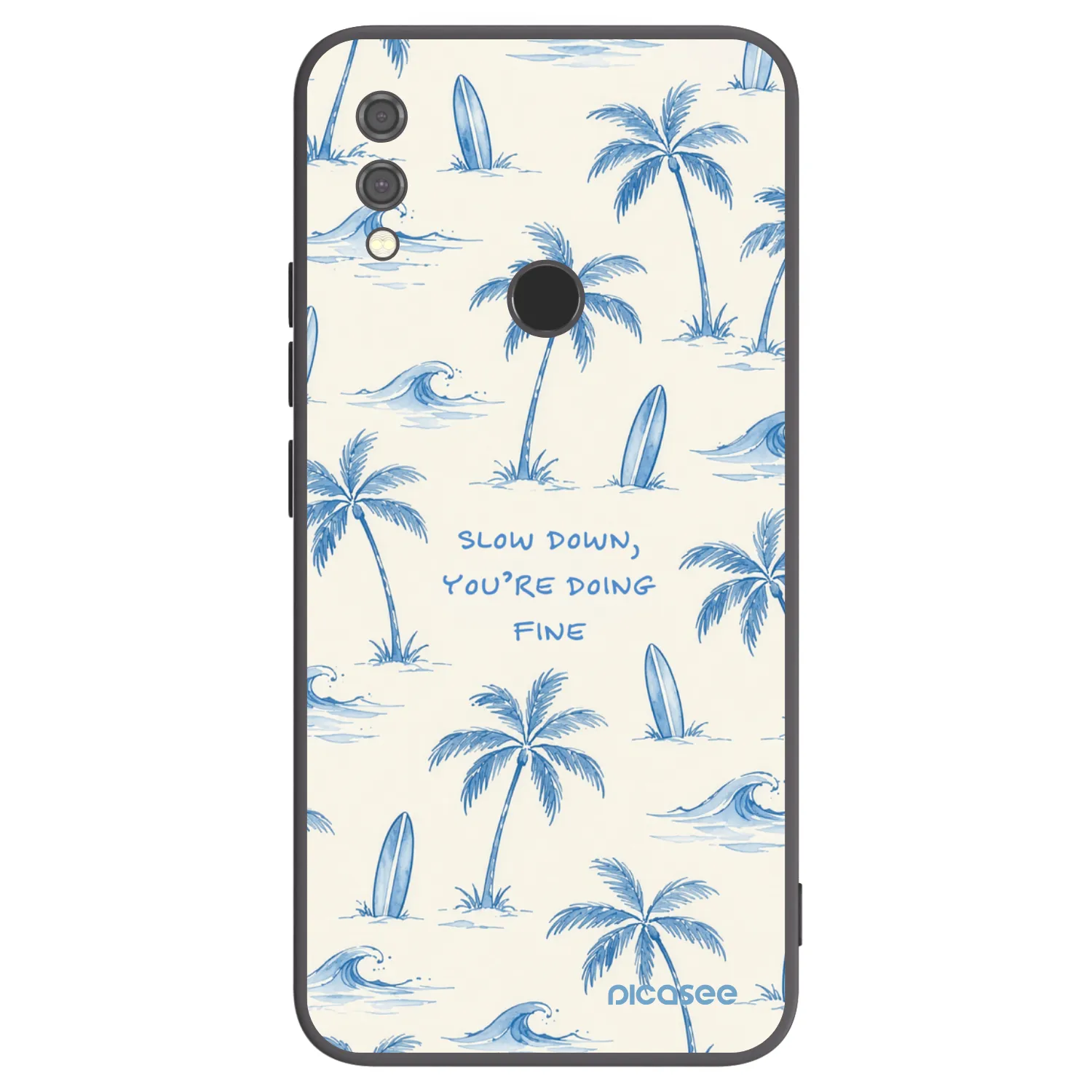 Picasee Μαύρη θήκη σιλικόνης για Xiaomi Redmi Note 7 - Slow Tide
