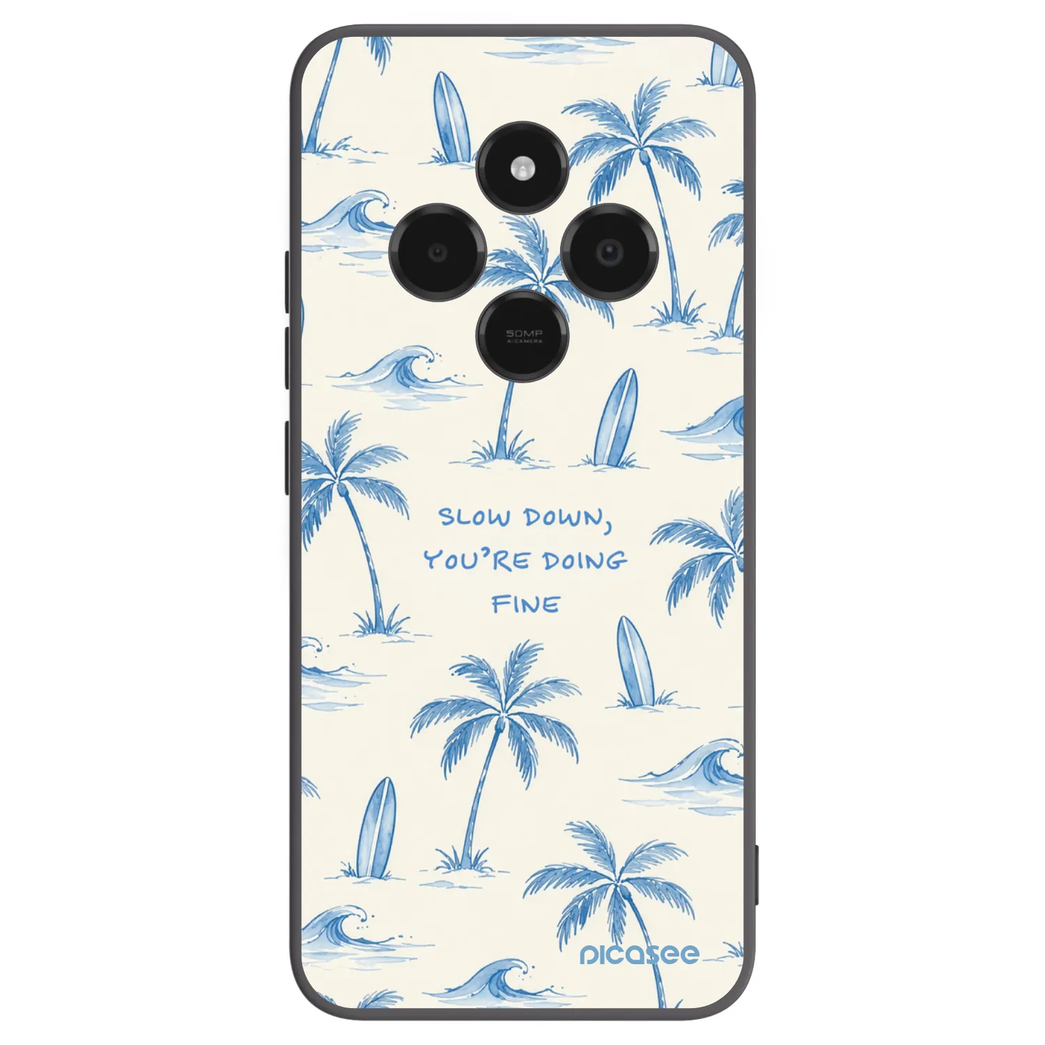 Picasee Μαύρη θήκη σιλικόνης για Xiaomi Poco C75 - Slow Tide