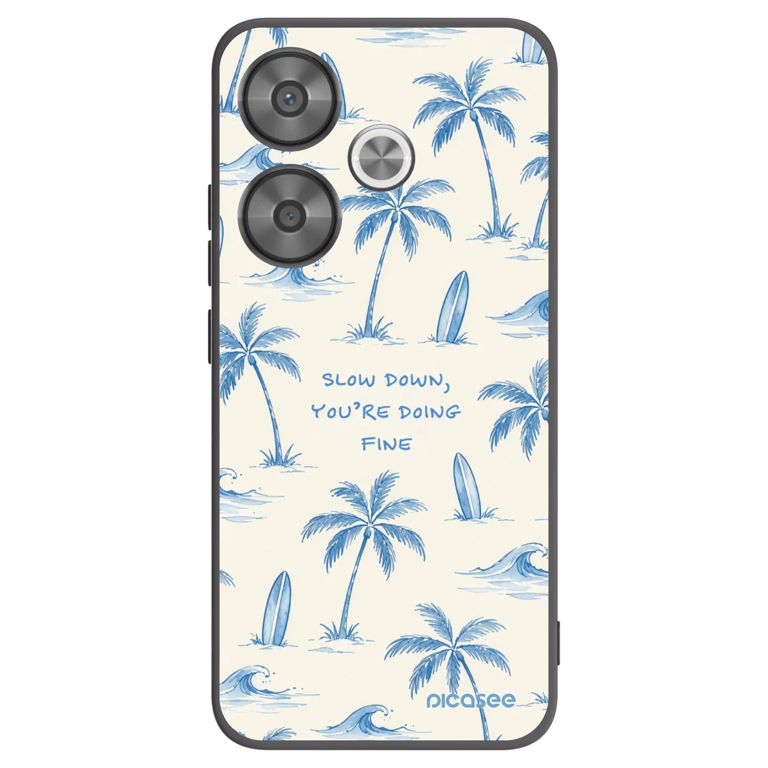 Picasee Μαύρη θήκη σιλικόνης για Xiaomi Poco F6 - Slow Tide