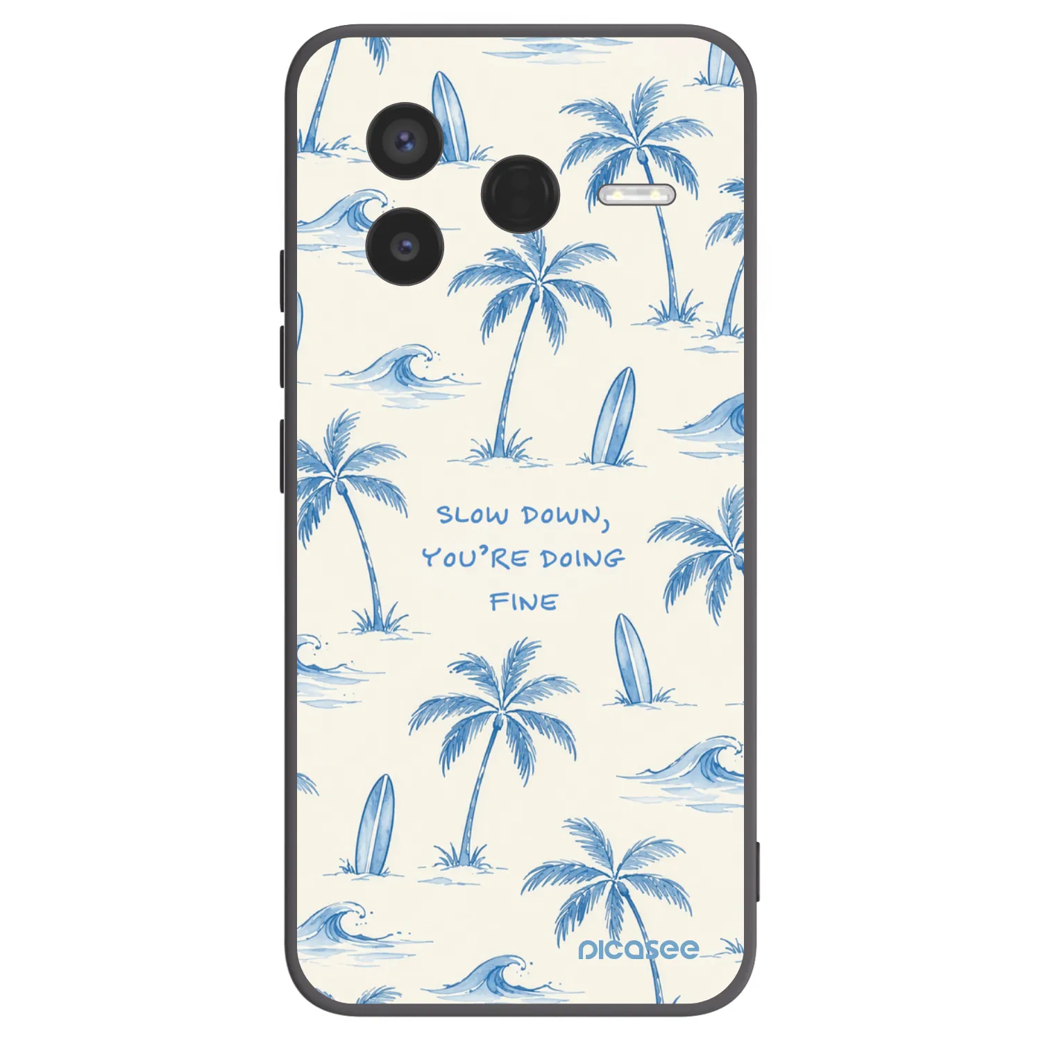 Picasee Μαύρη θήκη σιλικόνης για Xiaomi Poco F7 Pro 5G - Slow Tide