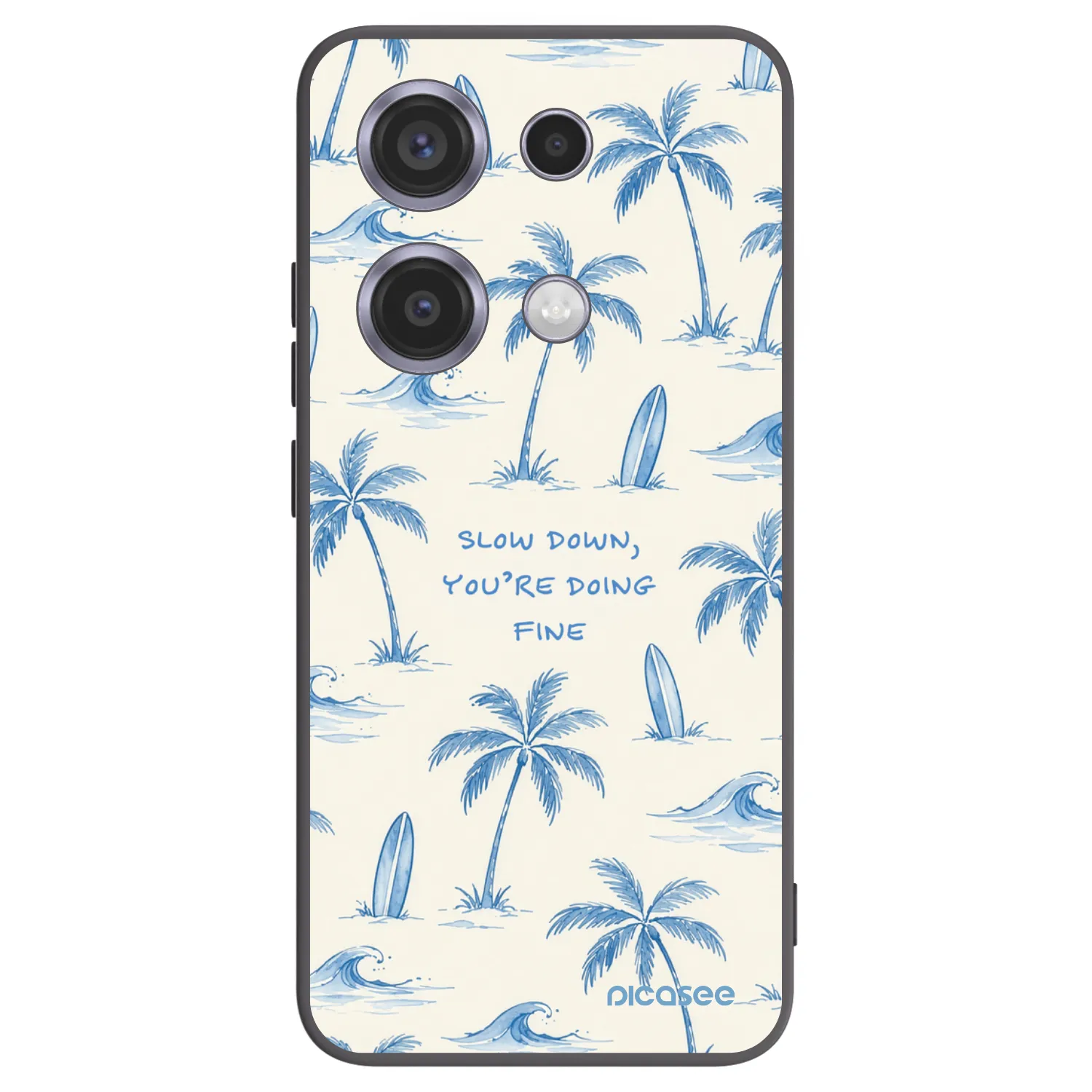 Picasee Μαύρη θήκη σιλικόνης για Xiaomi Redmi Note 14S - Slow Tide