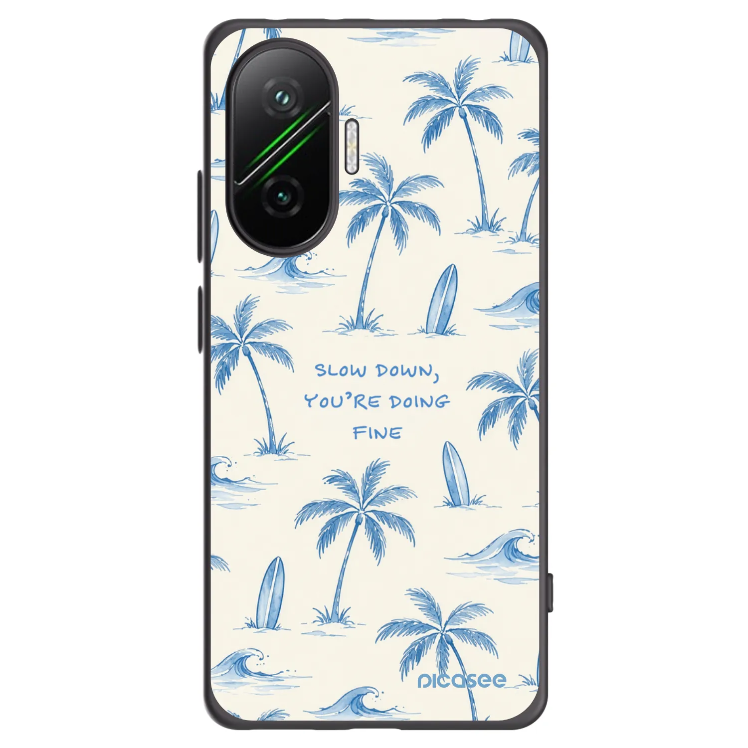 Picasee Μαύρη θήκη σιλικόνης για Xiaomi Poco F7 5G - Slow Tide