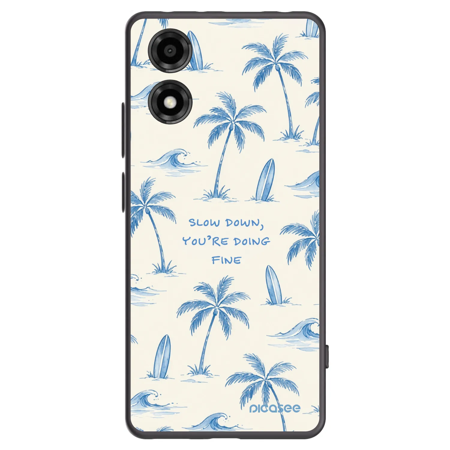 Picasee Μαύρη θήκη σιλικόνης για Motorola Moto E14 - Slow Tide