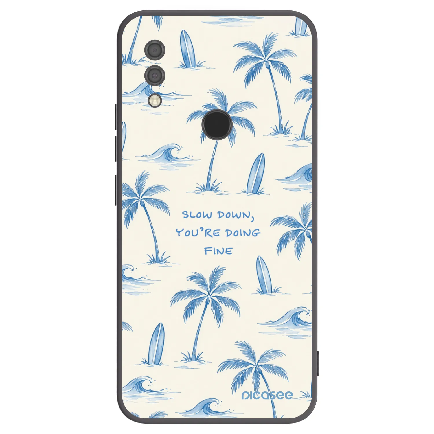 Picasee Μαύρη θήκη σιλικόνης για Xiaomi Redmi 7 - Slow Tide