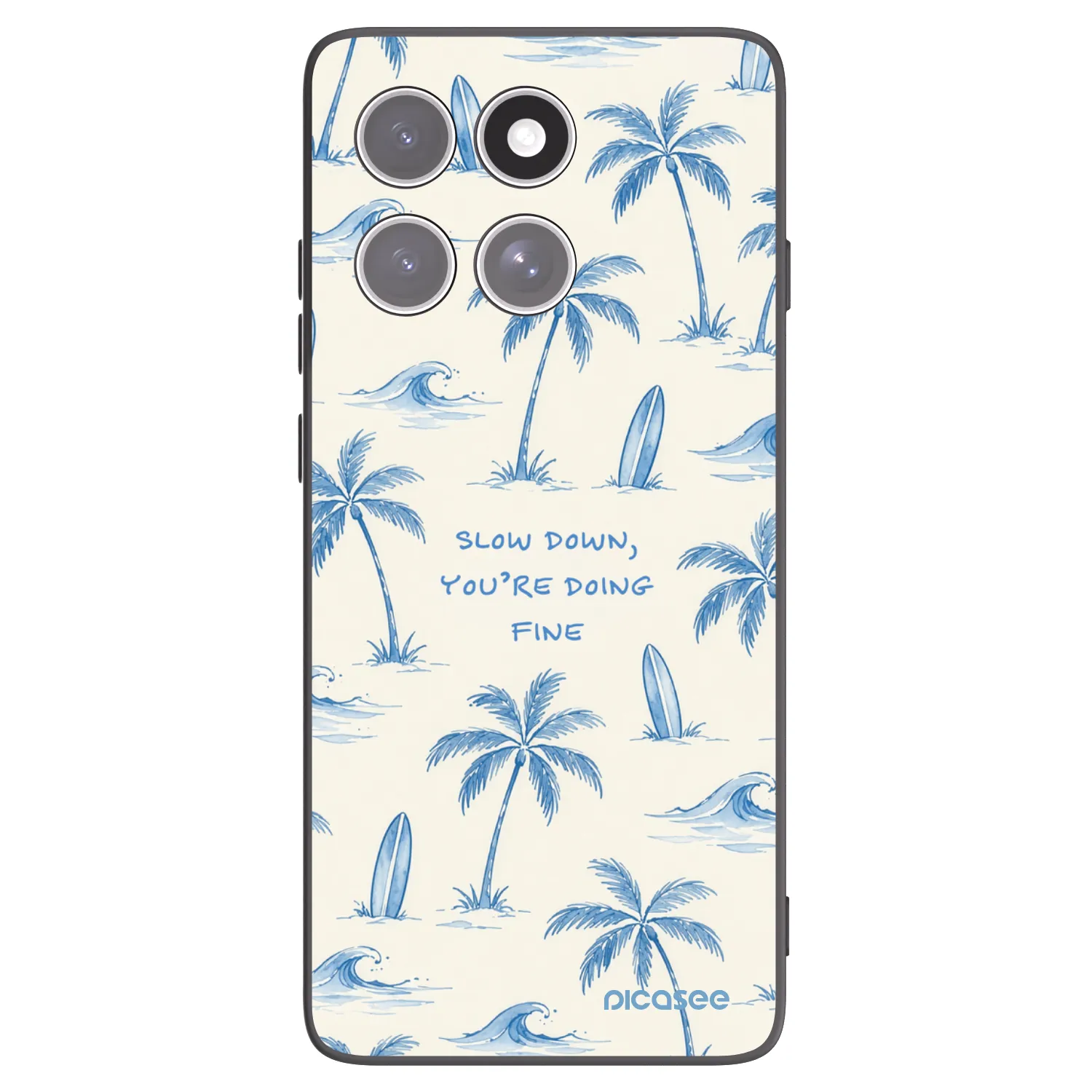 Picasee Μαύρη θήκη σιλικόνης για Motorola Edge 60 Pro - Slow Tide