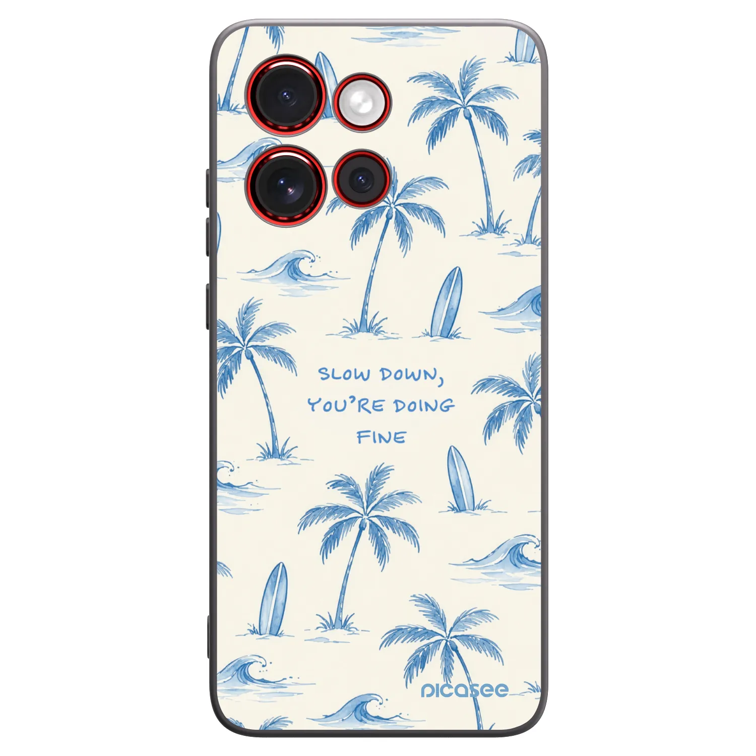 Picasee Μαύρη θήκη σιλικόνης για Motorola Edge 60 Neo 5G - Slow Tide