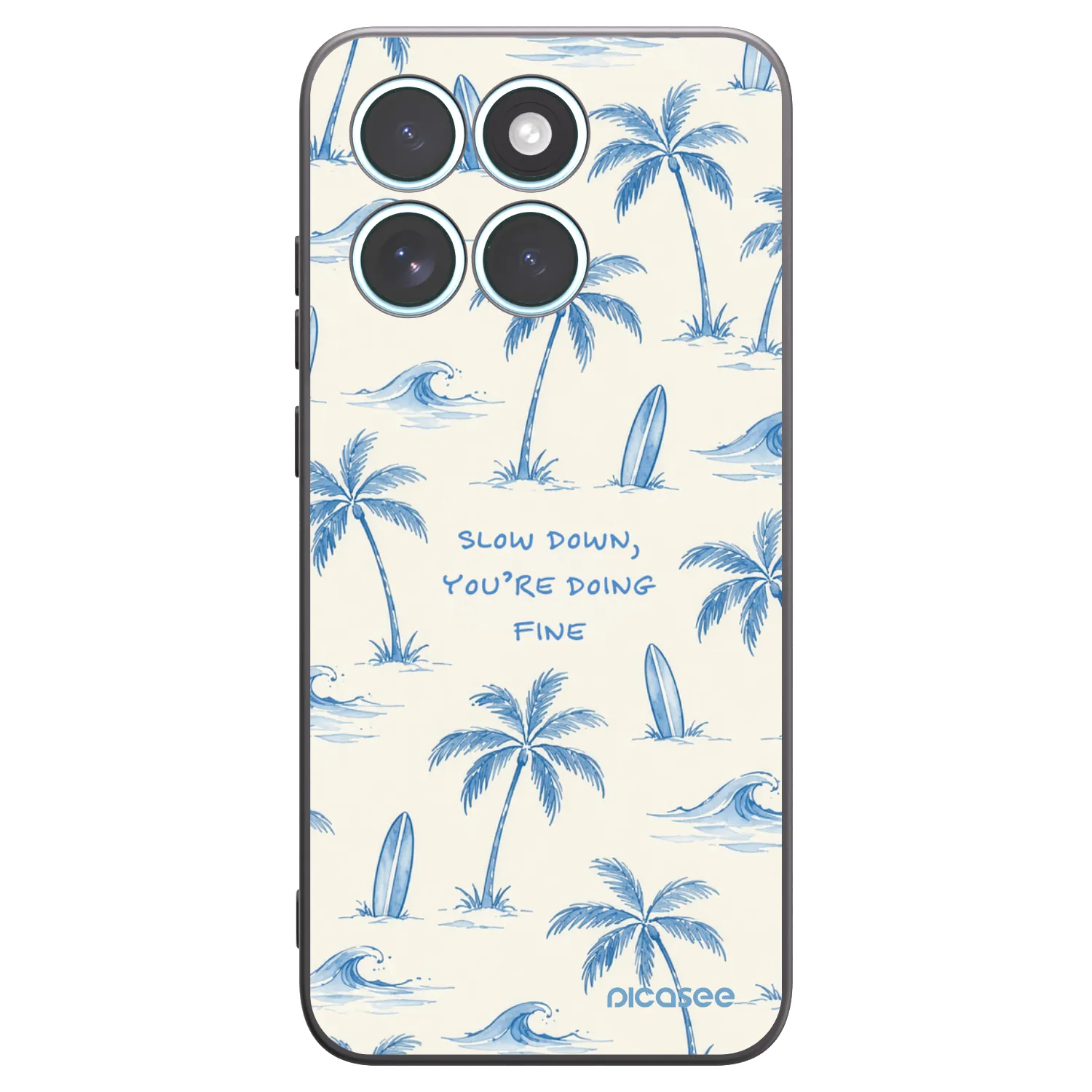 Picasee Μαύρη θήκη σιλικόνης για Motorola Edge 70 Fusion - Slow Tide