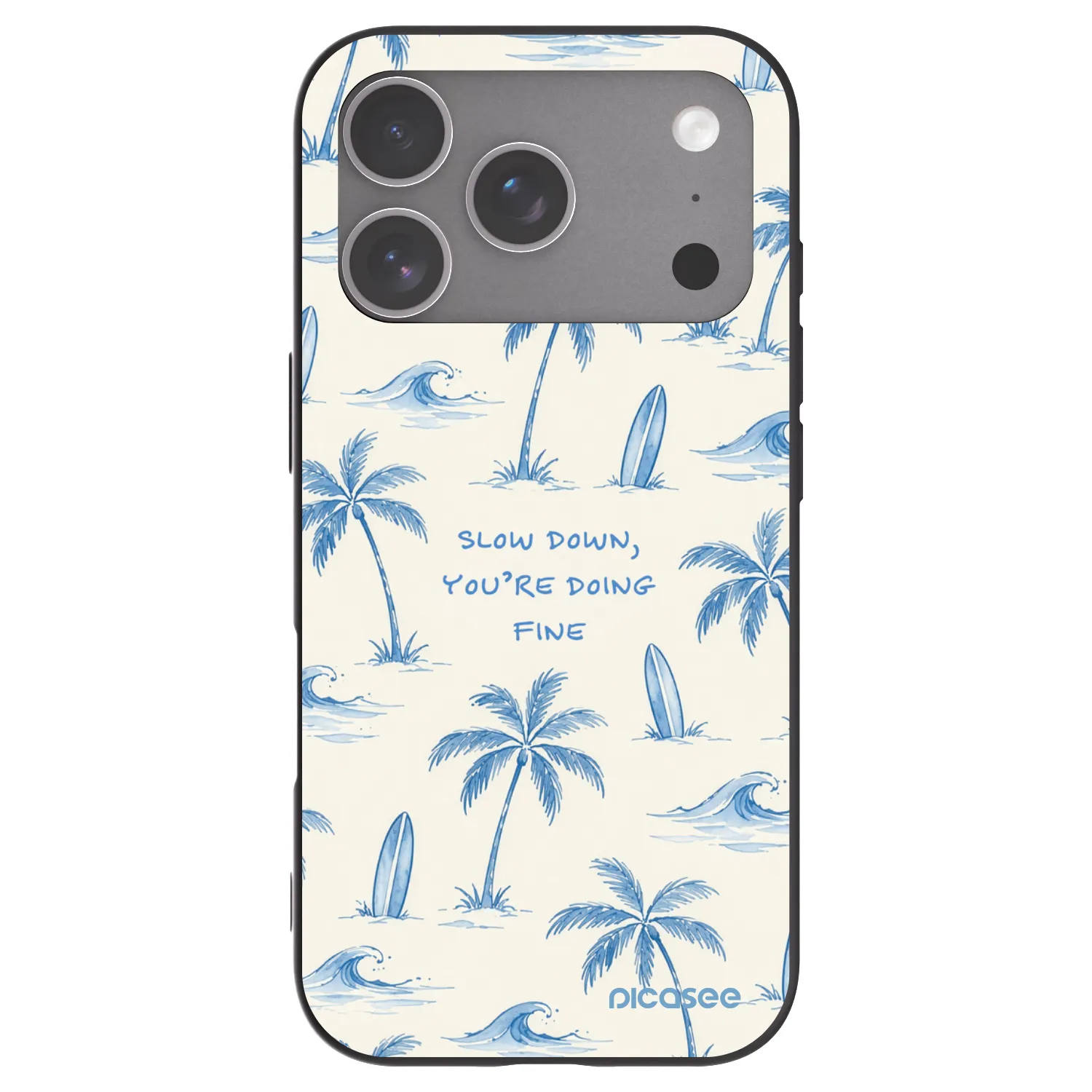 Picasee Μαύρη θήκη σιλικόνης για Apple iPhone 18 Pro - Slow Tide