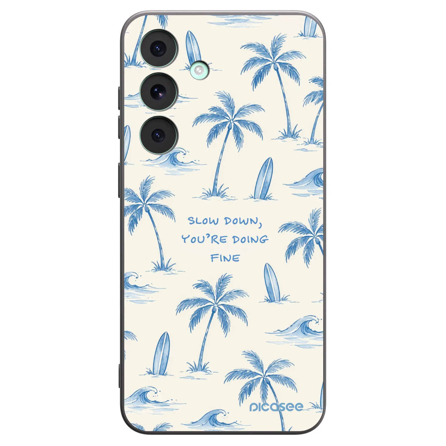 Picasee Μαύρη θήκη σιλικόνης για Samsung Galaxy S26 FE - Slow Tide