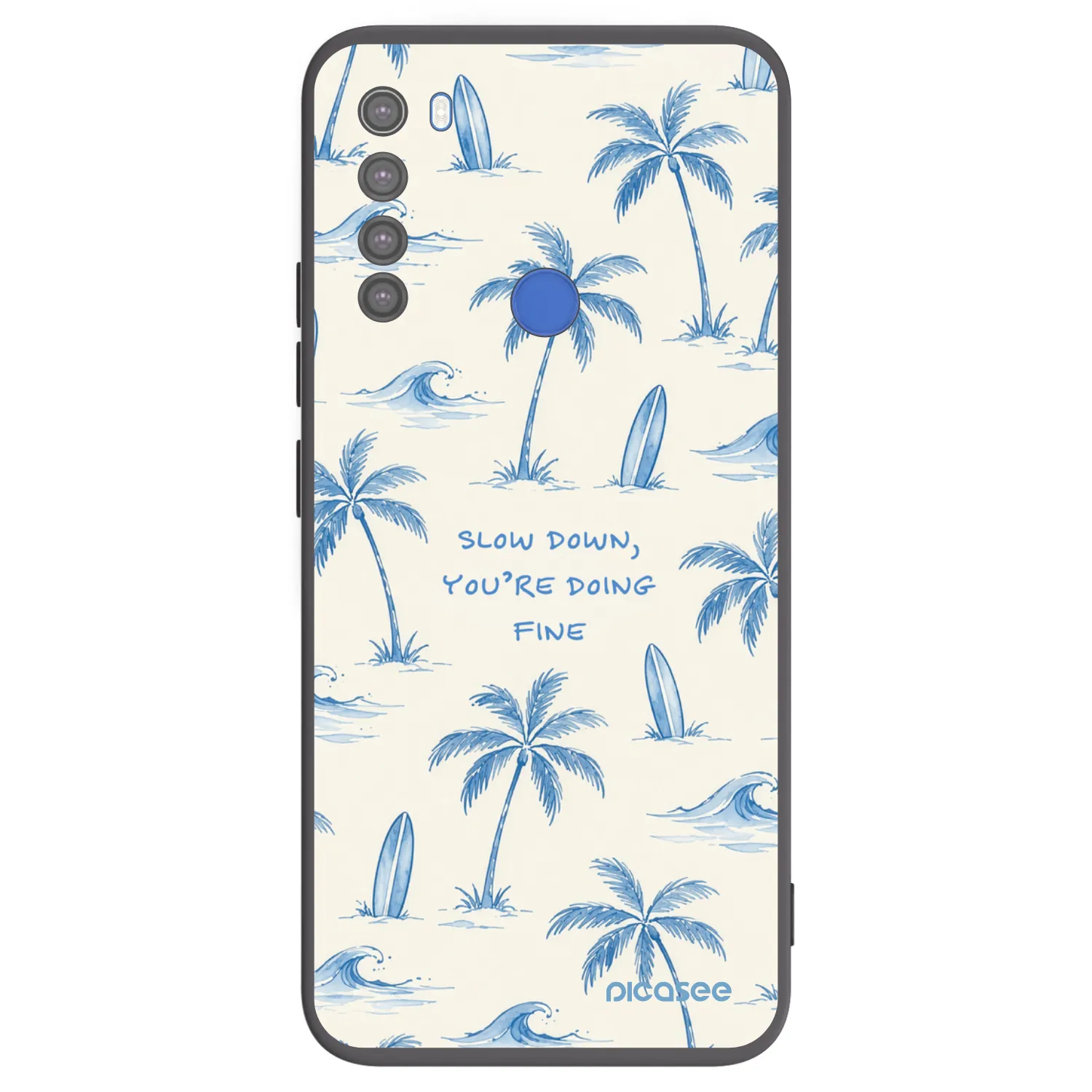 Picasee Μαύρη θήκη σιλικόνης για Xiaomi Redmi Note 8T - Slow Tide