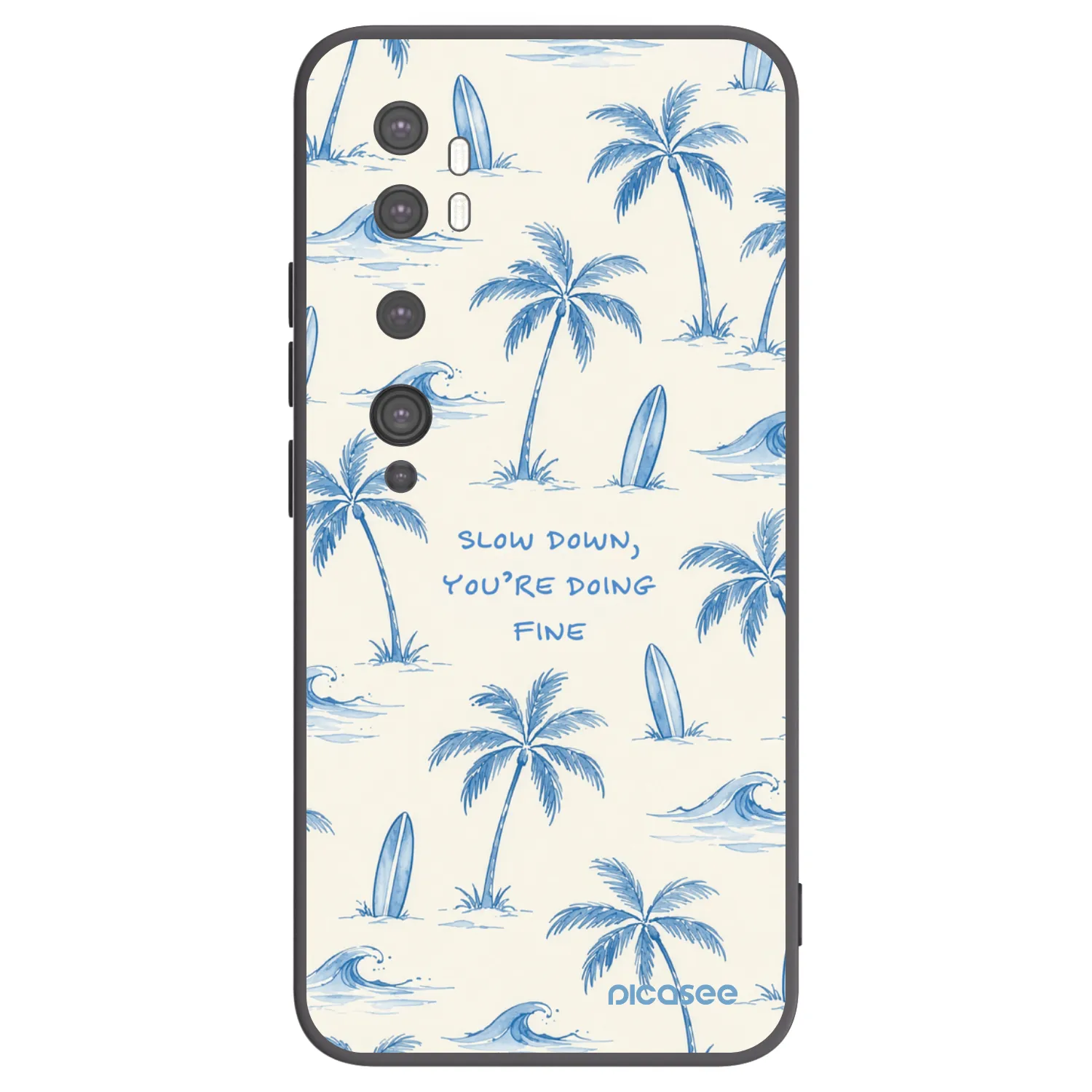 Picasee Μαύρη θήκη σιλικόνης για Xiaomi Mi Note 10 (Pro) - Slow Tide