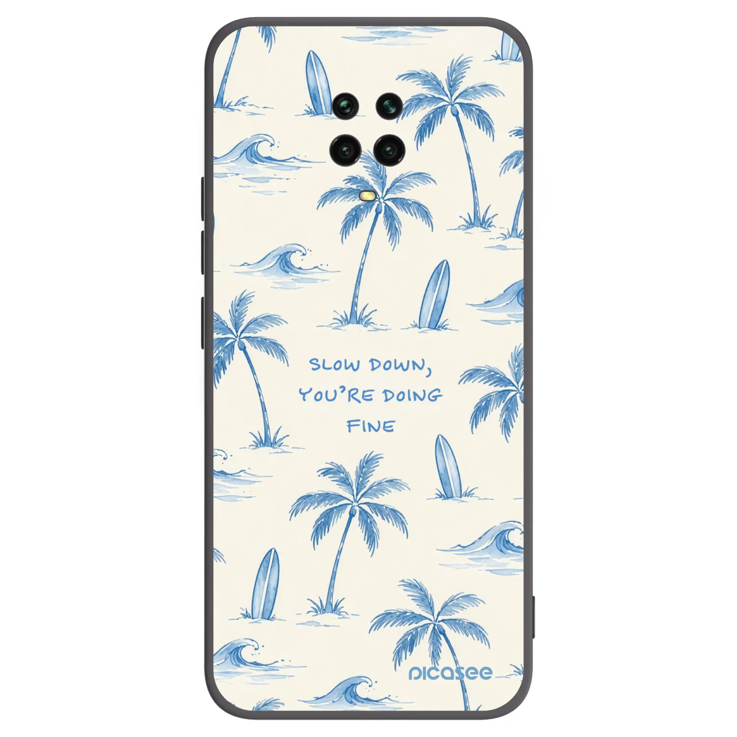 Picasee Μαύρη θήκη σιλικόνης για Xiaomi Redmi Note 9 Pro - Slow Tide