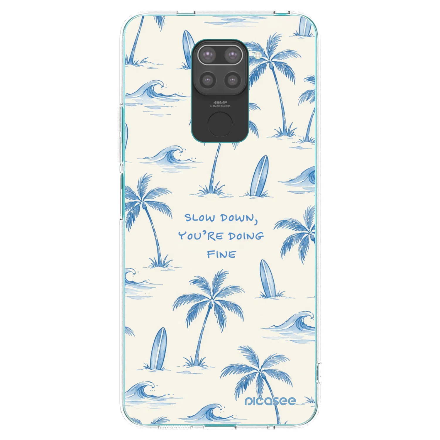 Picasee Μαύρη θήκη σιλικόνης για Xiaomi Redmi Note 9 - Slow Tide