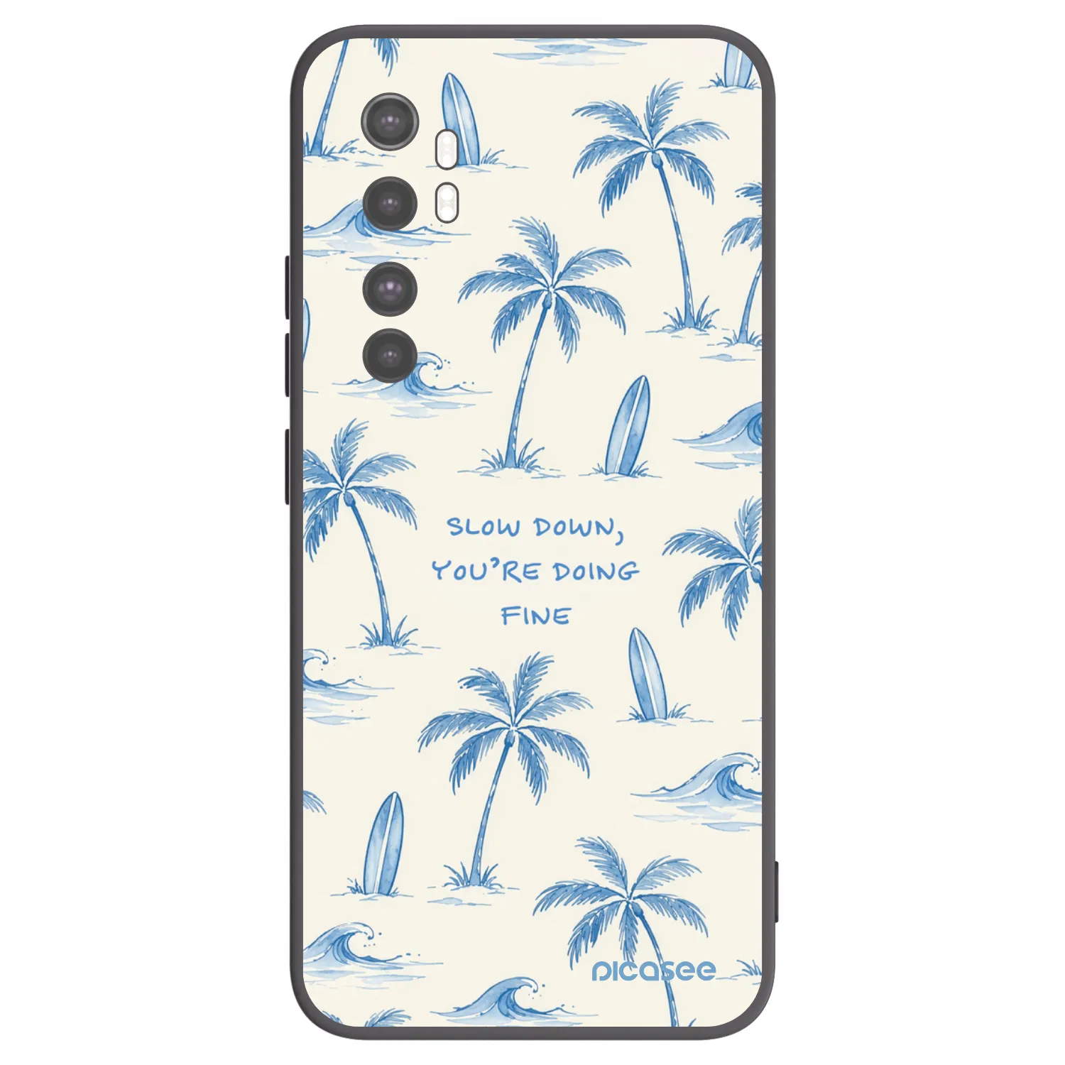 Picasee Μαύρη θήκη σιλικόνης για Xiaomi Mi Note 10 Lite - Slow Tide