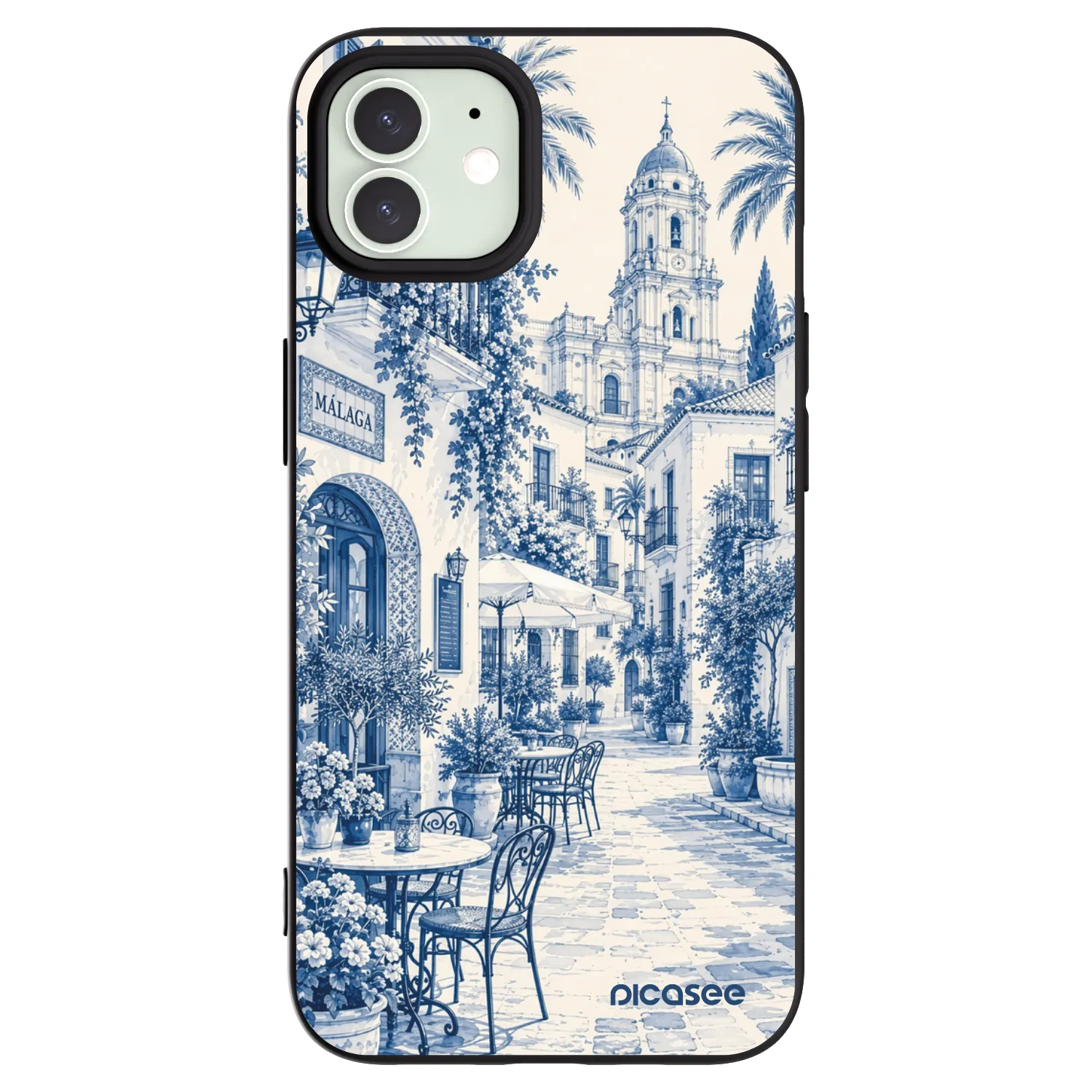 Picasee Μαύρη θήκη σιλικόνης για Apple iPhone 12 - Calle Azul