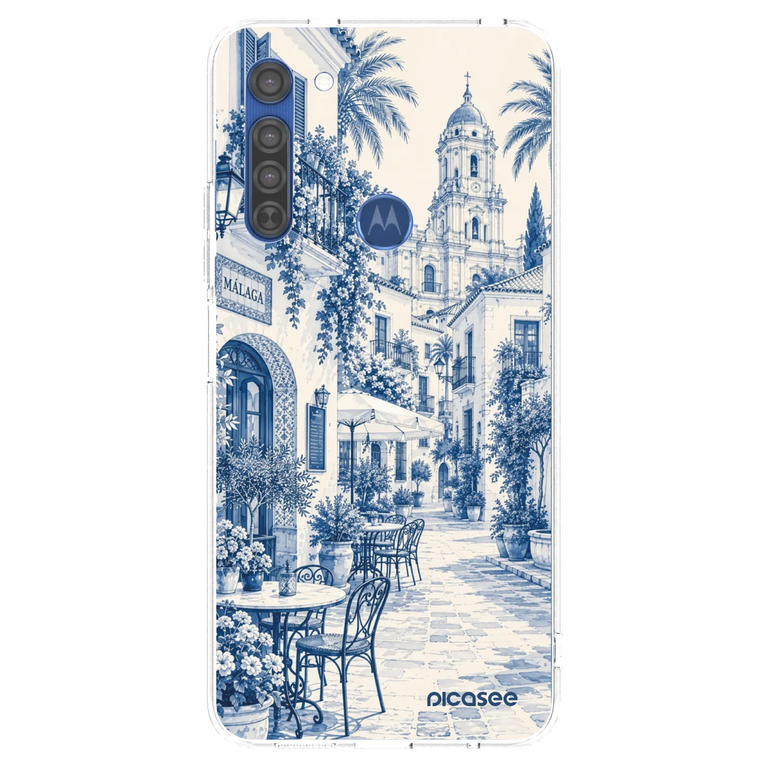 Picasee διαφανής θήκη σιλικόνης Motorola Moto G8 - Calle Azul