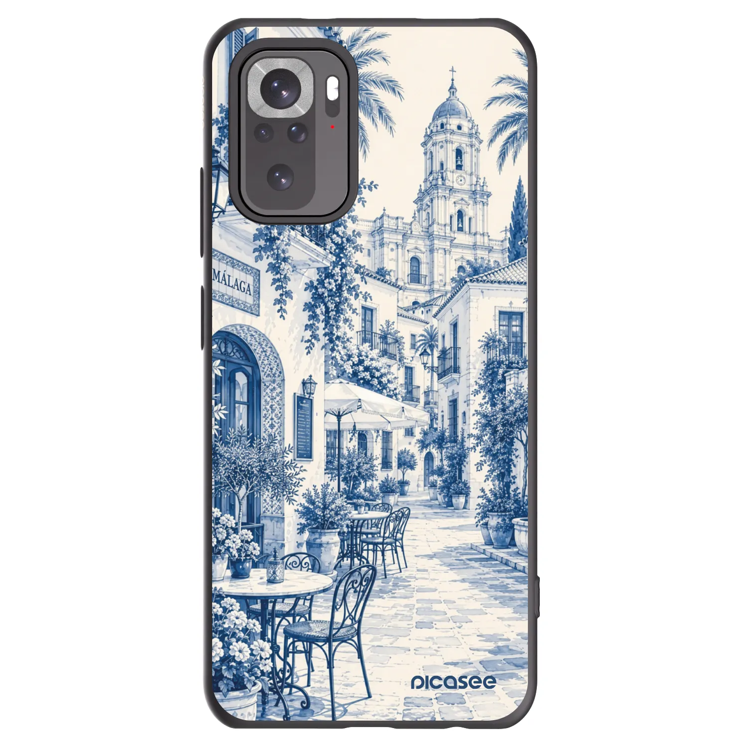 Picasee Μαύρη θήκη σιλικόνης για Xiaomi Redmi Note 10 - Calle Azul
